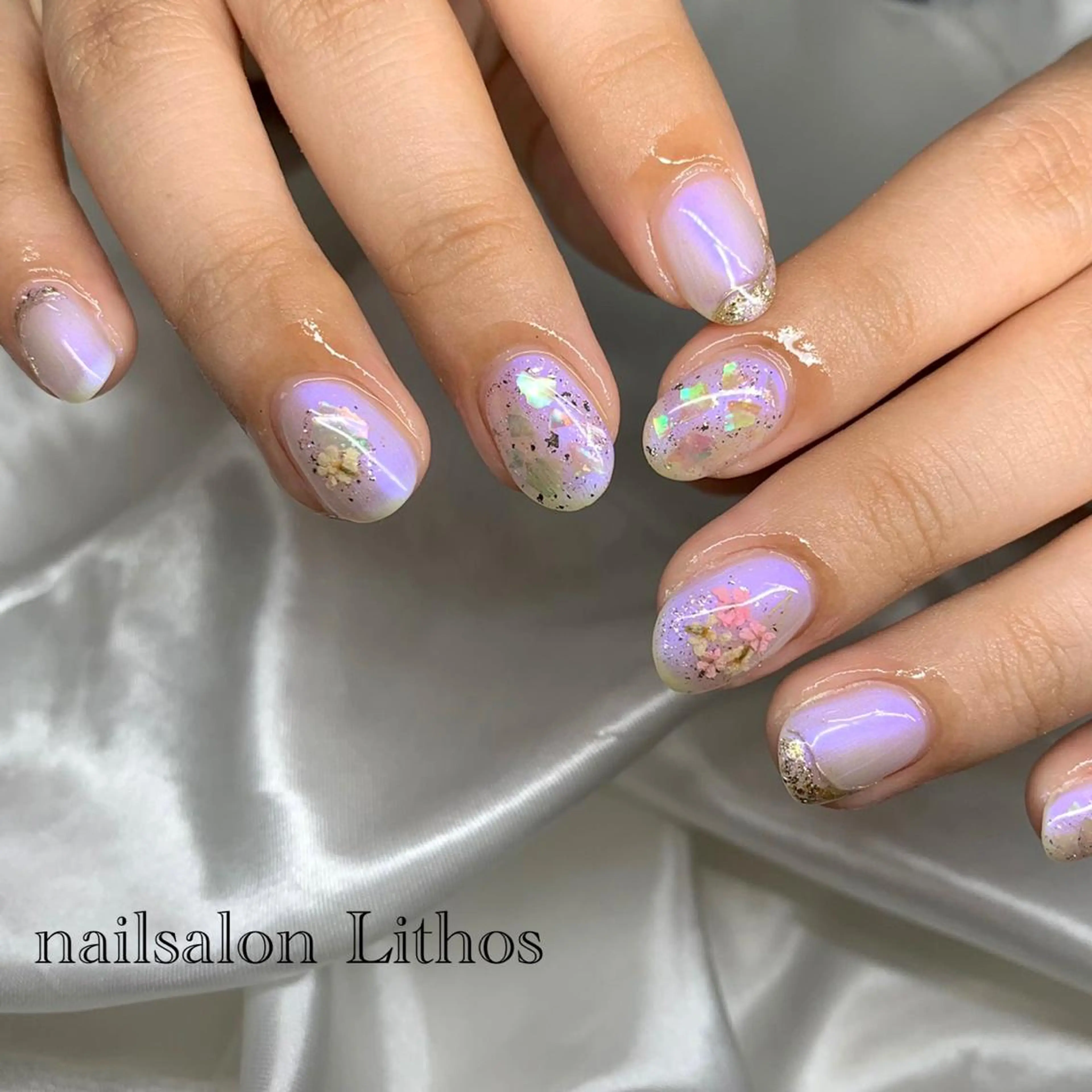 ネイル アートネイル オーロラネイル フットネイル ジェルネイル ガーリー ハンドネイル nailsalon Lithos所属・nailsalon Recontreのネイルデザイン