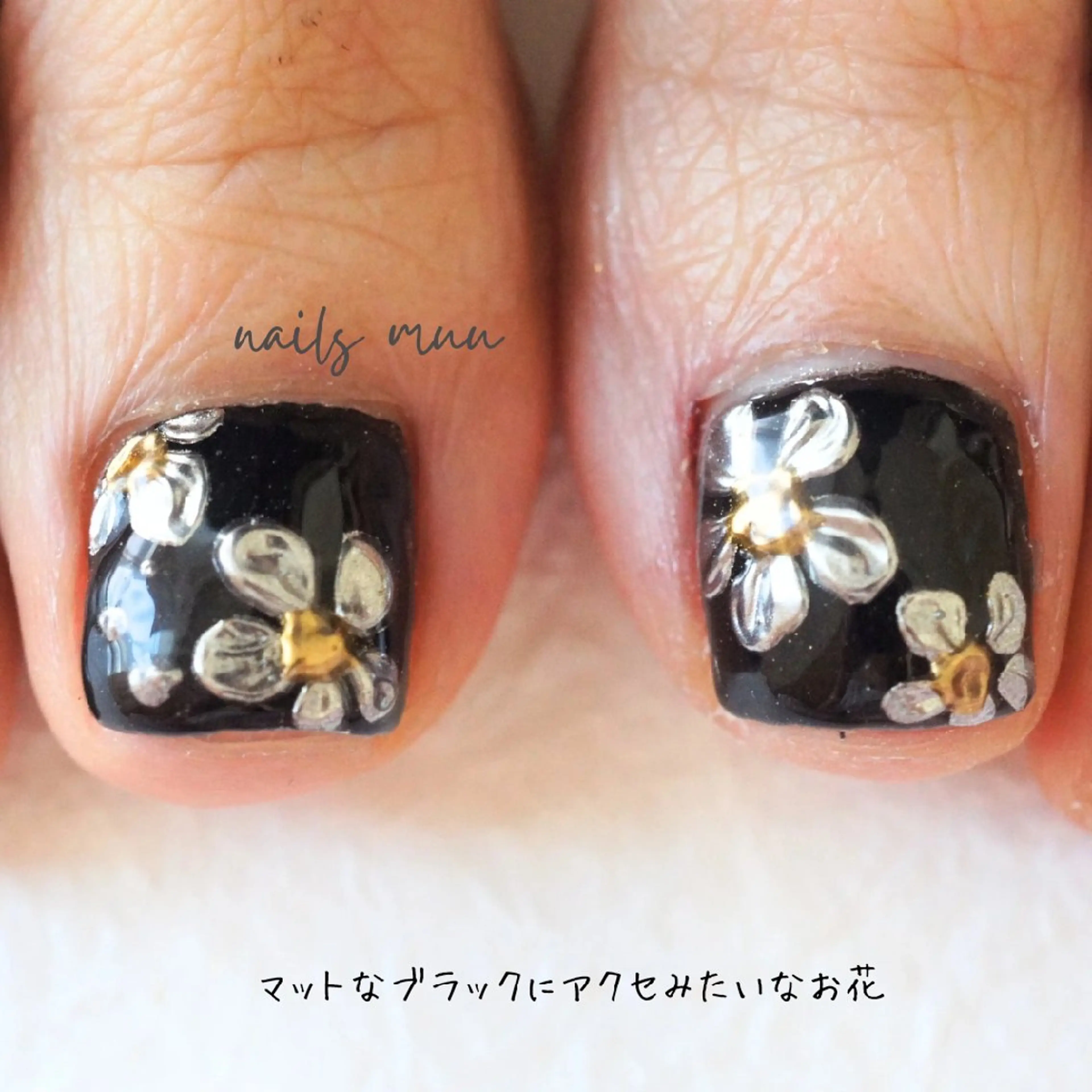 ネイル フラワーネイル マットネイル フットネイル nails muu まゆのネイルデザイン