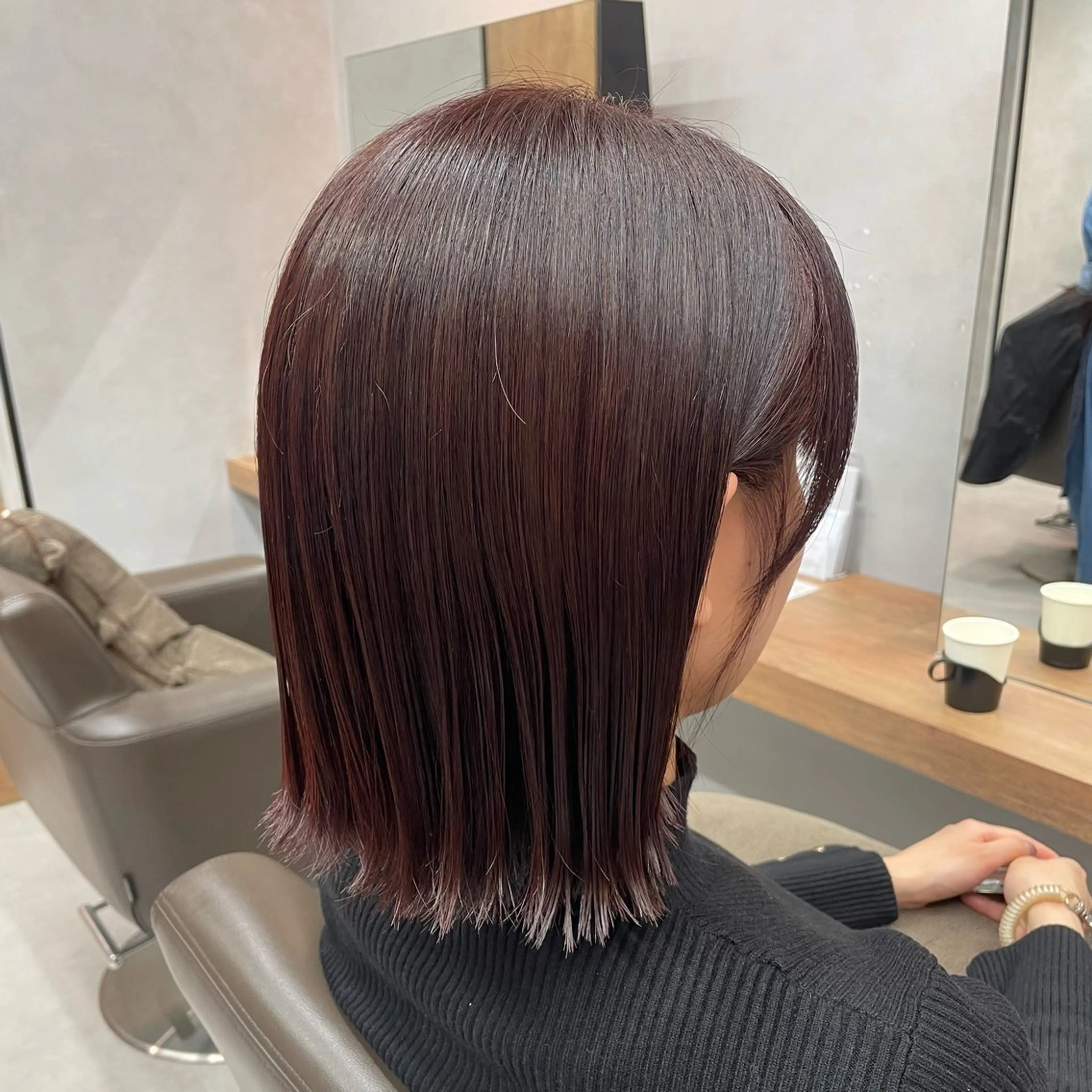 ミディアム カラー カット ヘアカラー ヘッドスパ ヘアセット 暖色レイヤー 🥀REIRIのヘアスタイル