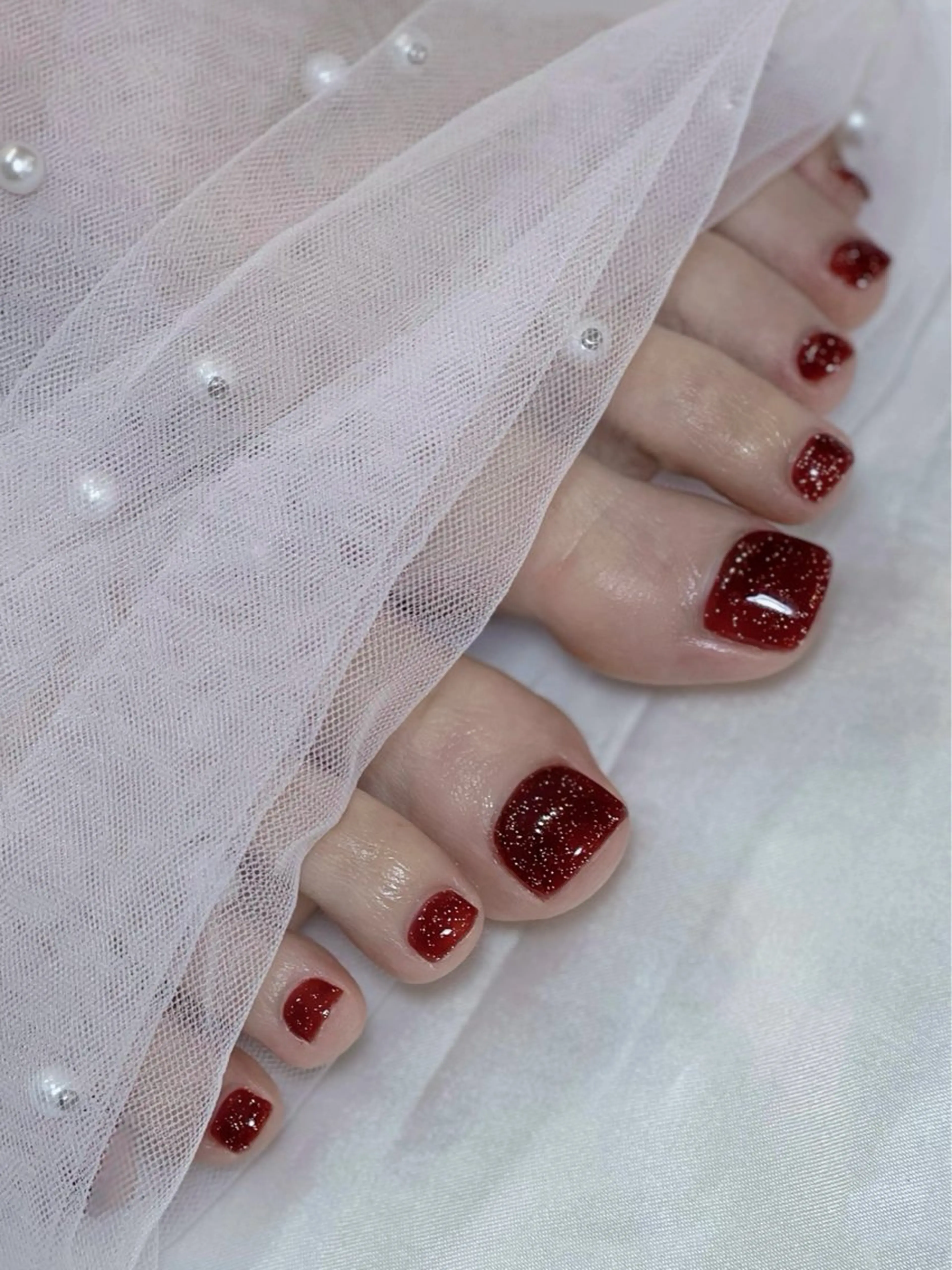 ネイル フットネイル ワンカラーネイル sora ❄️のネイルデザイン