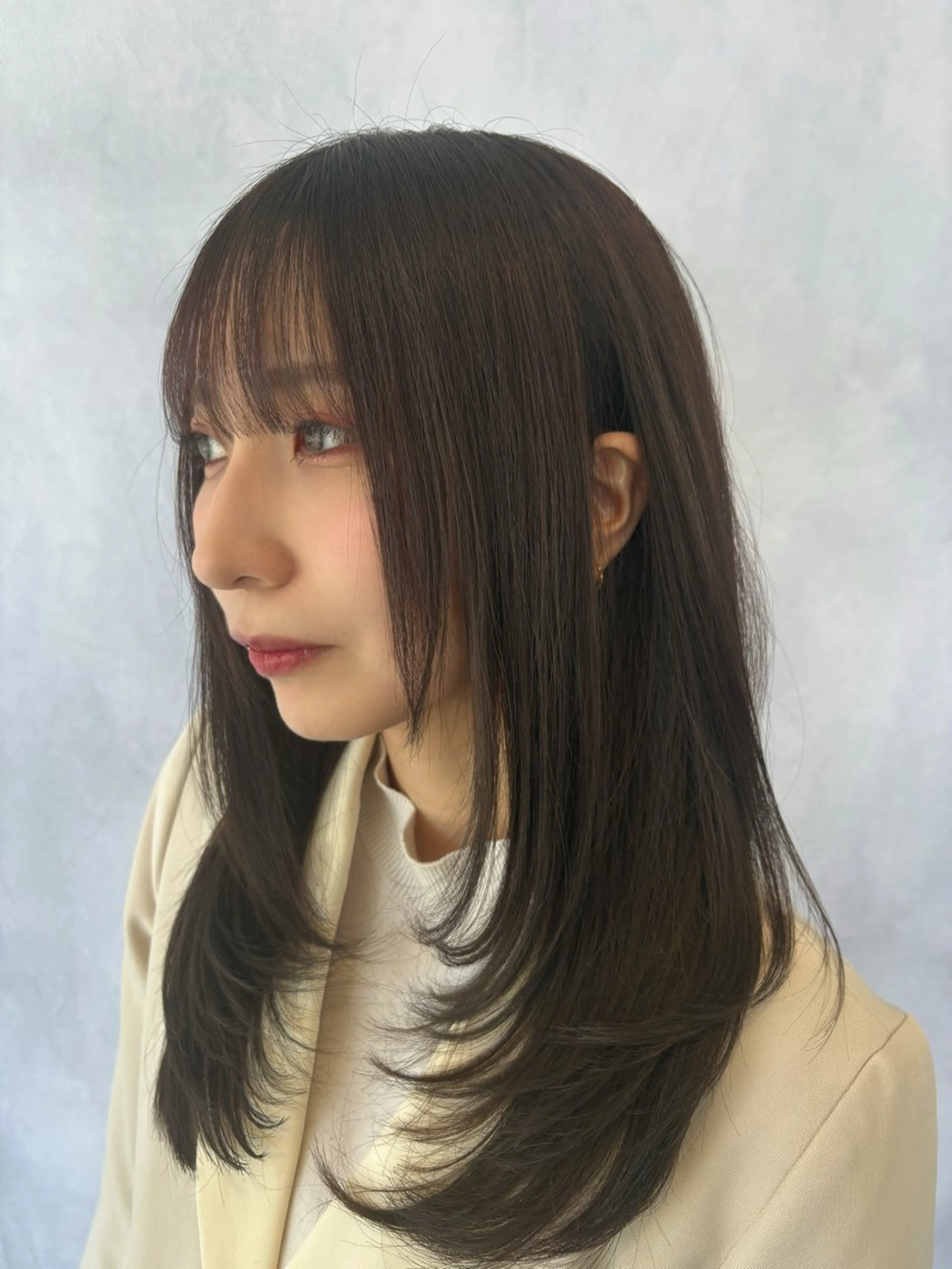 セミロング レイヤーカット カット ヘアカラー ブリーチなしWカラー レイヤー/Rickyのヘアスタイル