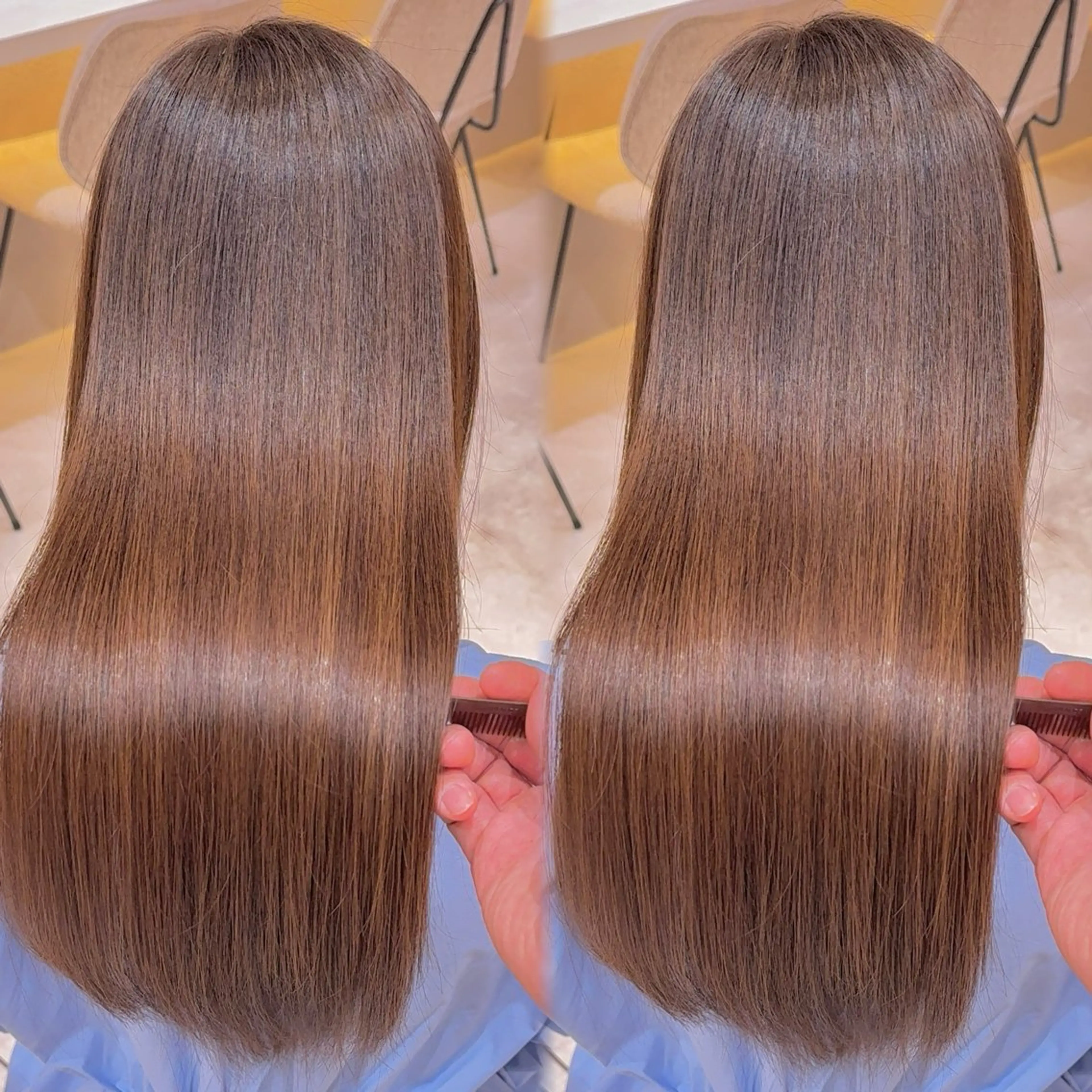 ロング カラー カット ヘアカラー 縮毛矯正 レイヤー❣️縮毛矯正 川村利幸のヘアスタイル