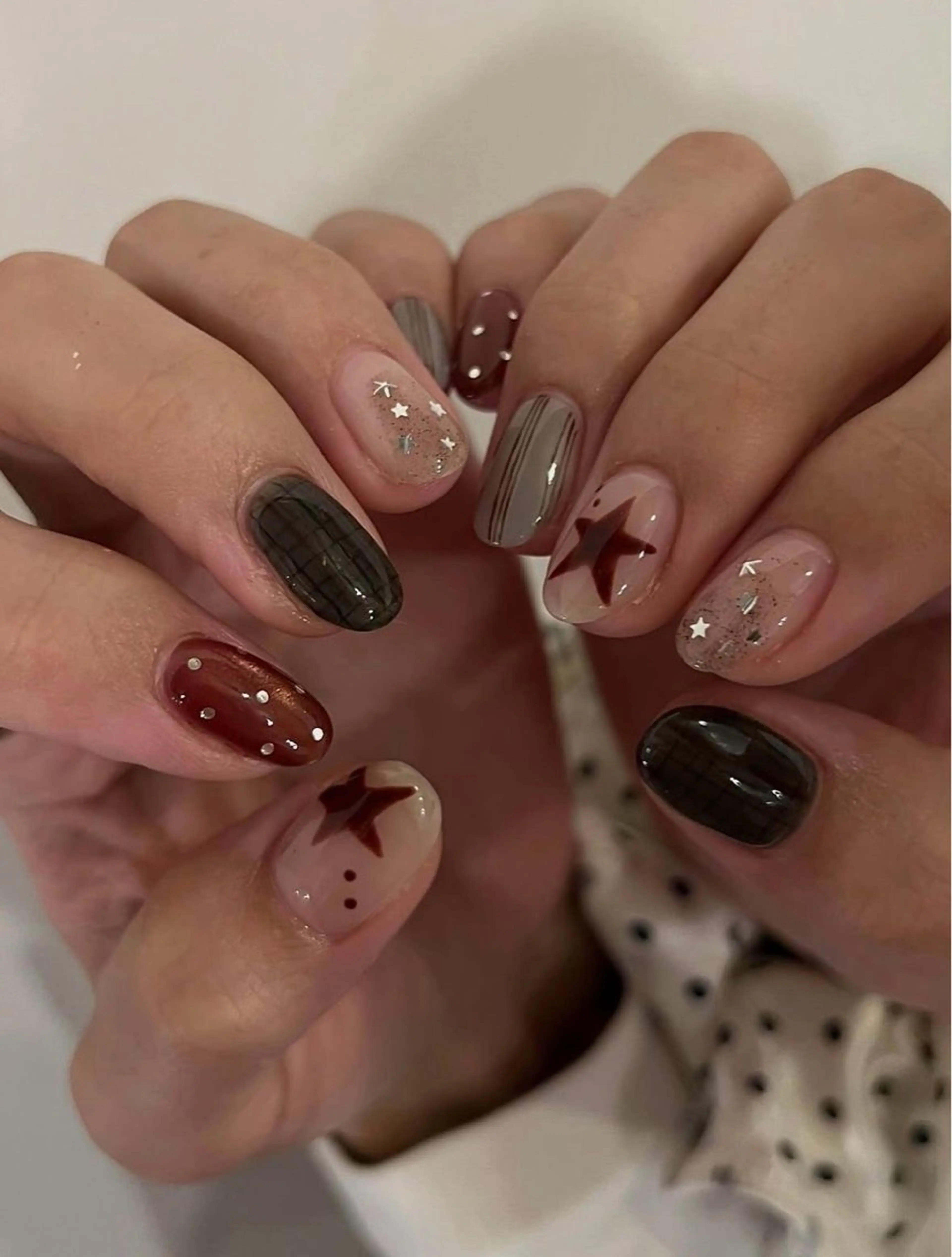 ネイル 韓国ネイル 持ち込み ニュアンスネイル ネイルチップ 冬ネイル RINN ANA.CHUOのネイルデザイン