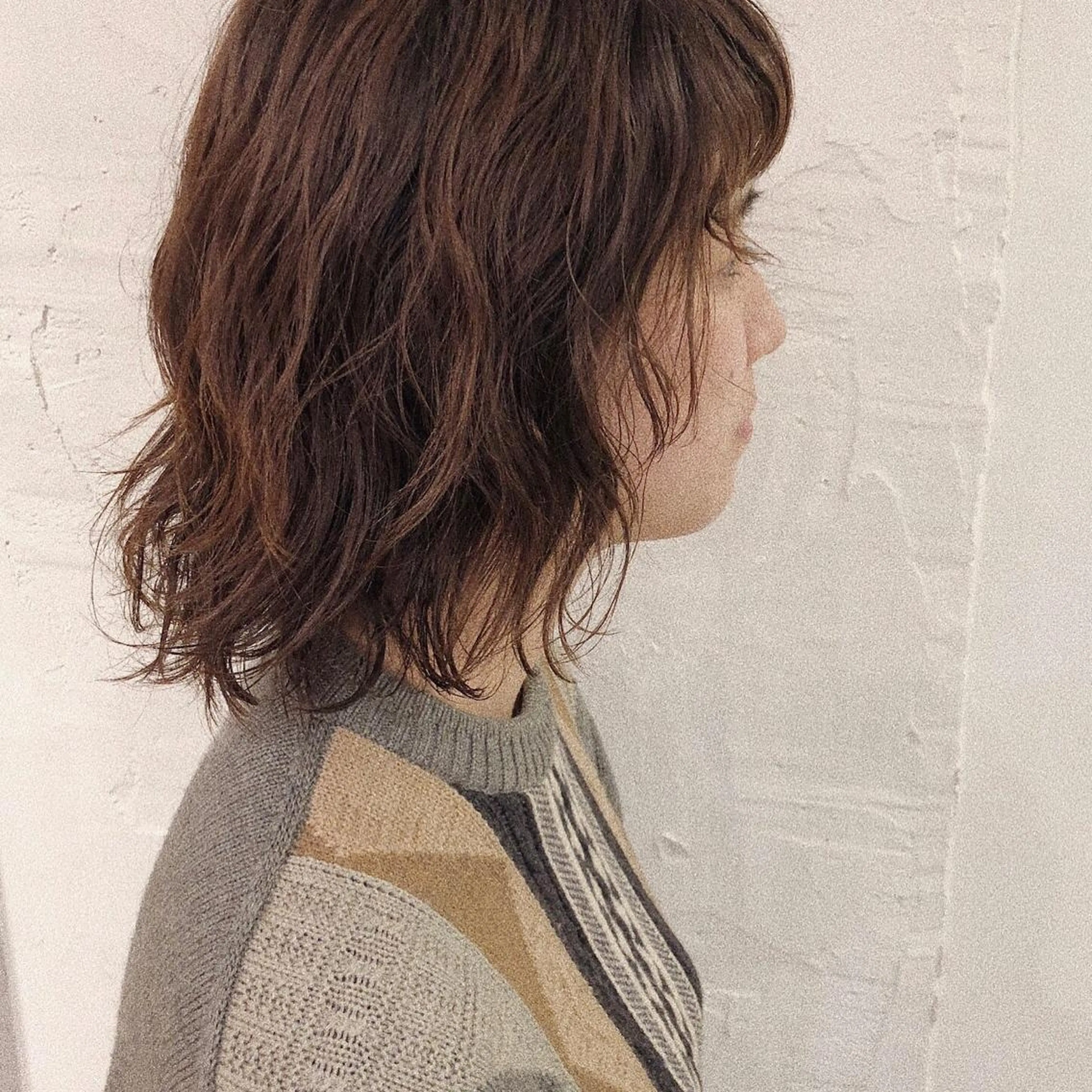 ミディアム カラー パーマ ミディアムパーマ レイヤーカット yuki hair所属・yuki watanabeのヘアスタイル