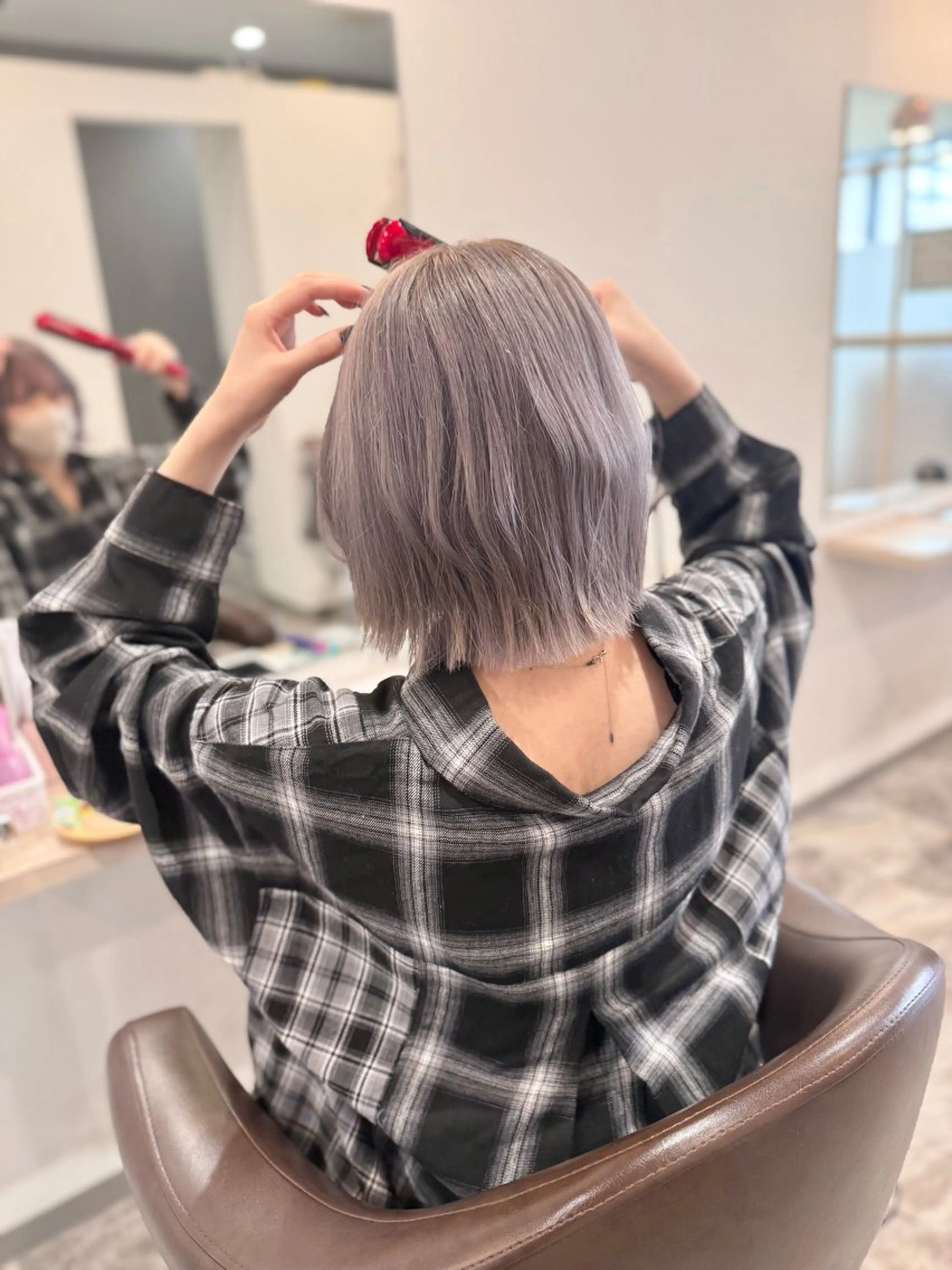 ショート ヘアカラー トリートメント ブリーチ毛に縮毛矯正 ✨カラー✨山田 正幸のヘアスタイル