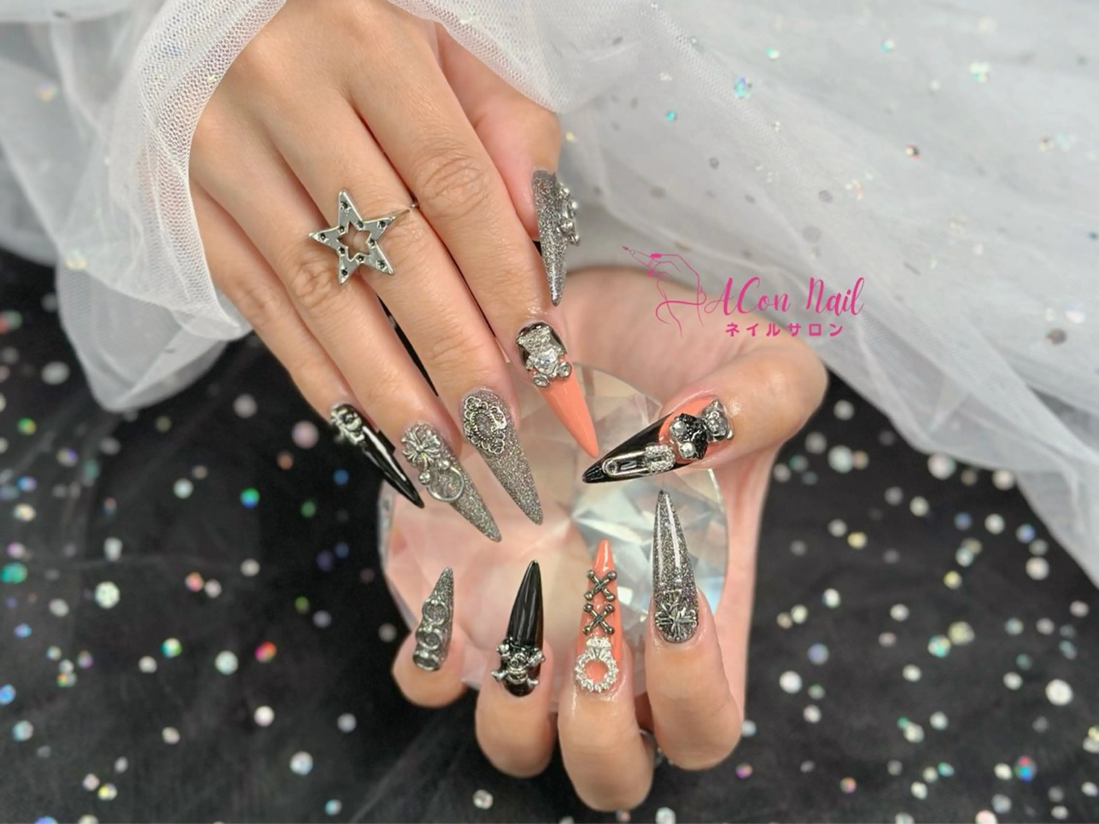 ネイル 桜ネイル 長さ出し フラワーネイル フレンチネイル ジェルネイル ハンドネイル AConNailSalon所属・ACon NailSalonのネイルデザイン