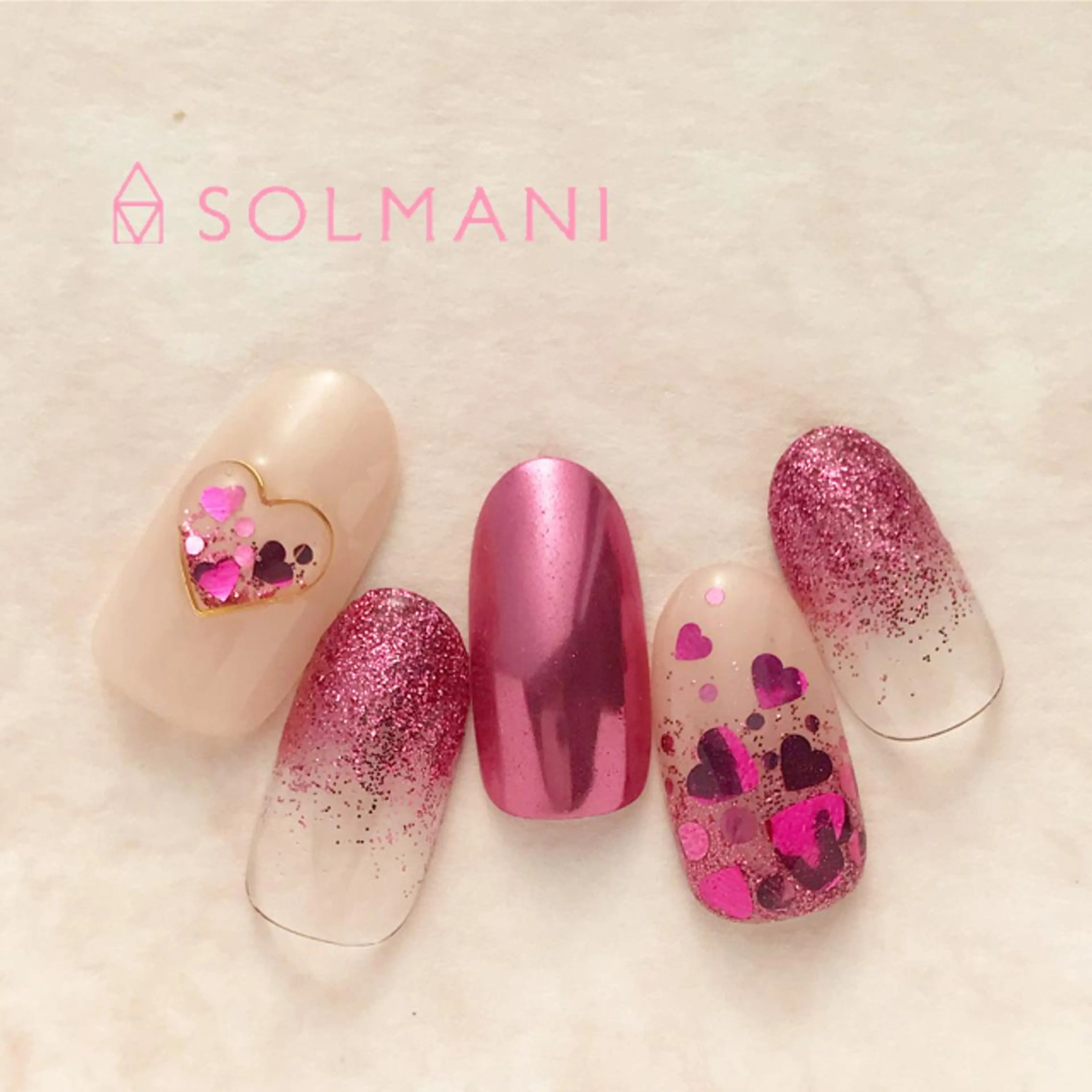 ネイル バレンタイン SOLMANI 予約担当のネイルデザイン
