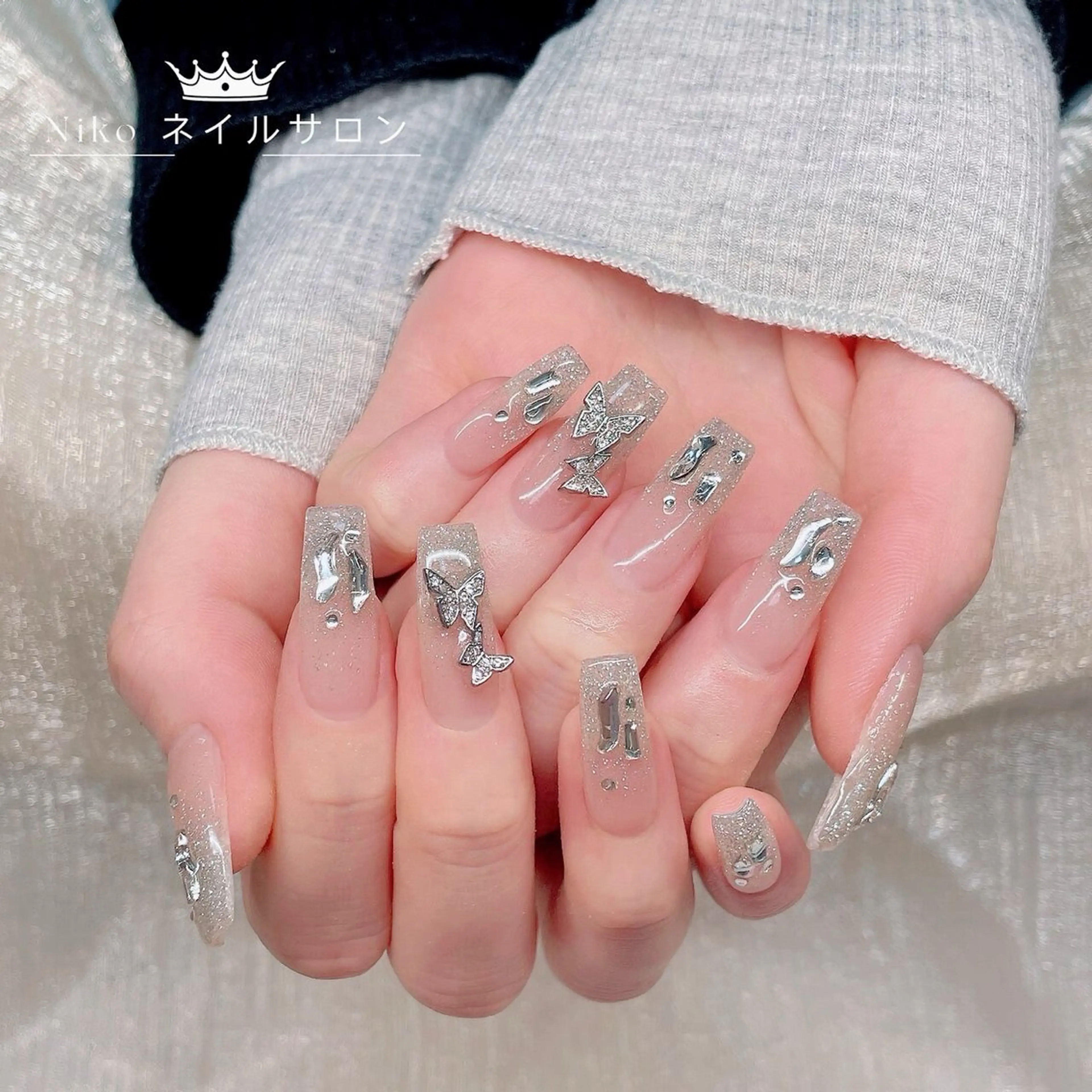 ネイル チークネイル 長さ出し フットネイル フレンチネイル ジェルネイル Niko Nail salon 銀座本店のネイルデザイン