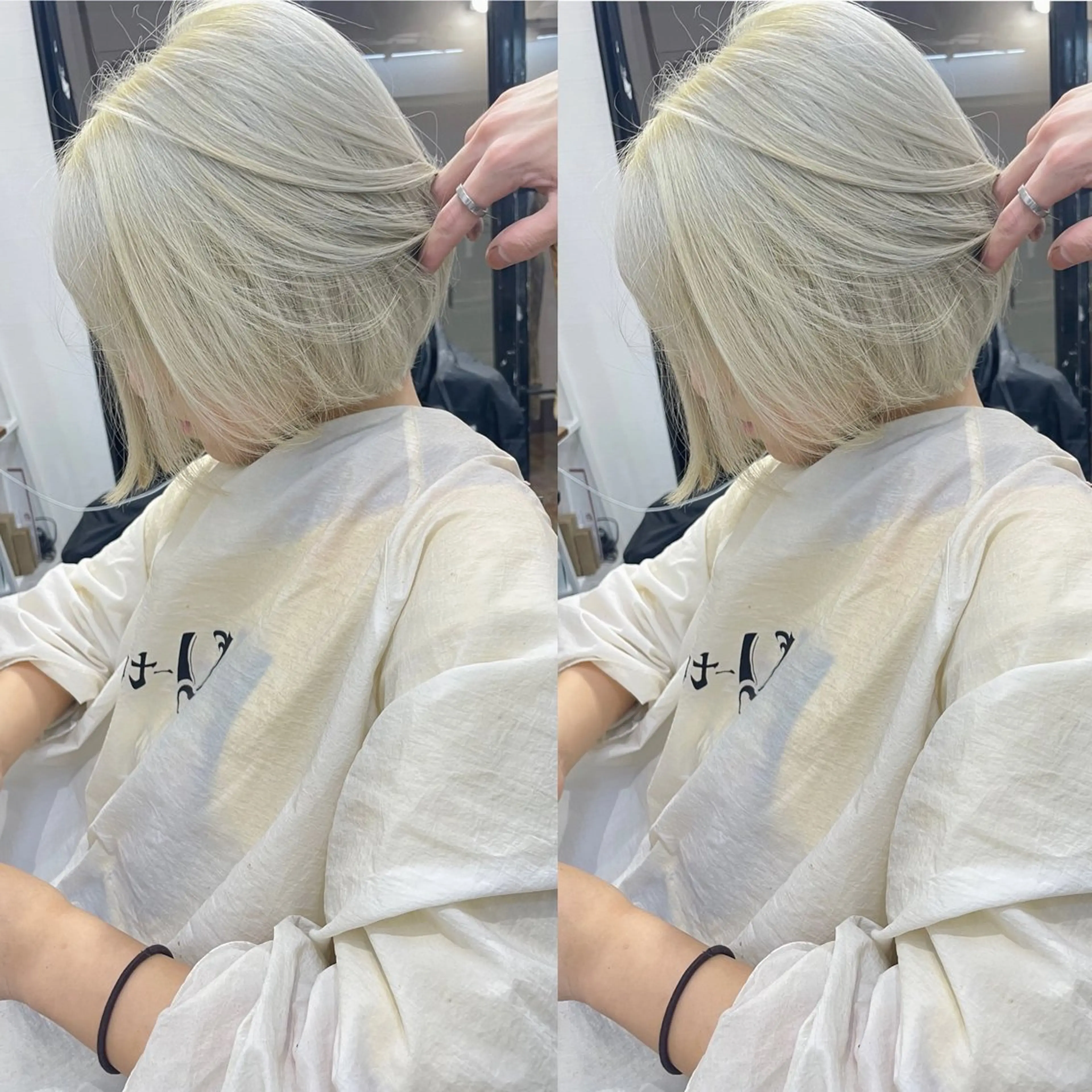 ミディアム カラー ヒカ/外国人風 デザインカラーのヘアスタイル