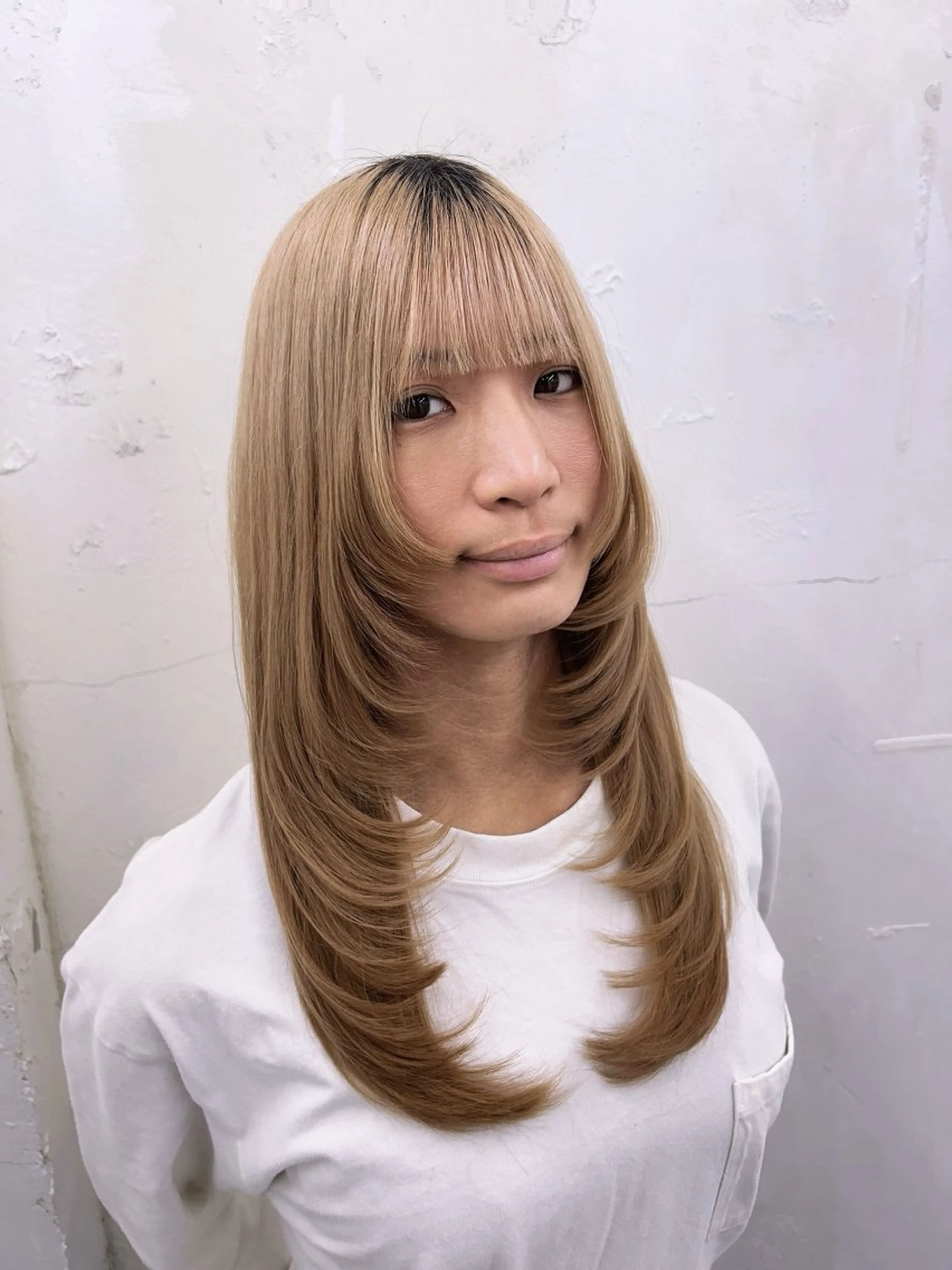 ロング ハイレイヤー レイヤーカット カット トリートメント 下妻 カラーエクステ難波のヘアスタイル