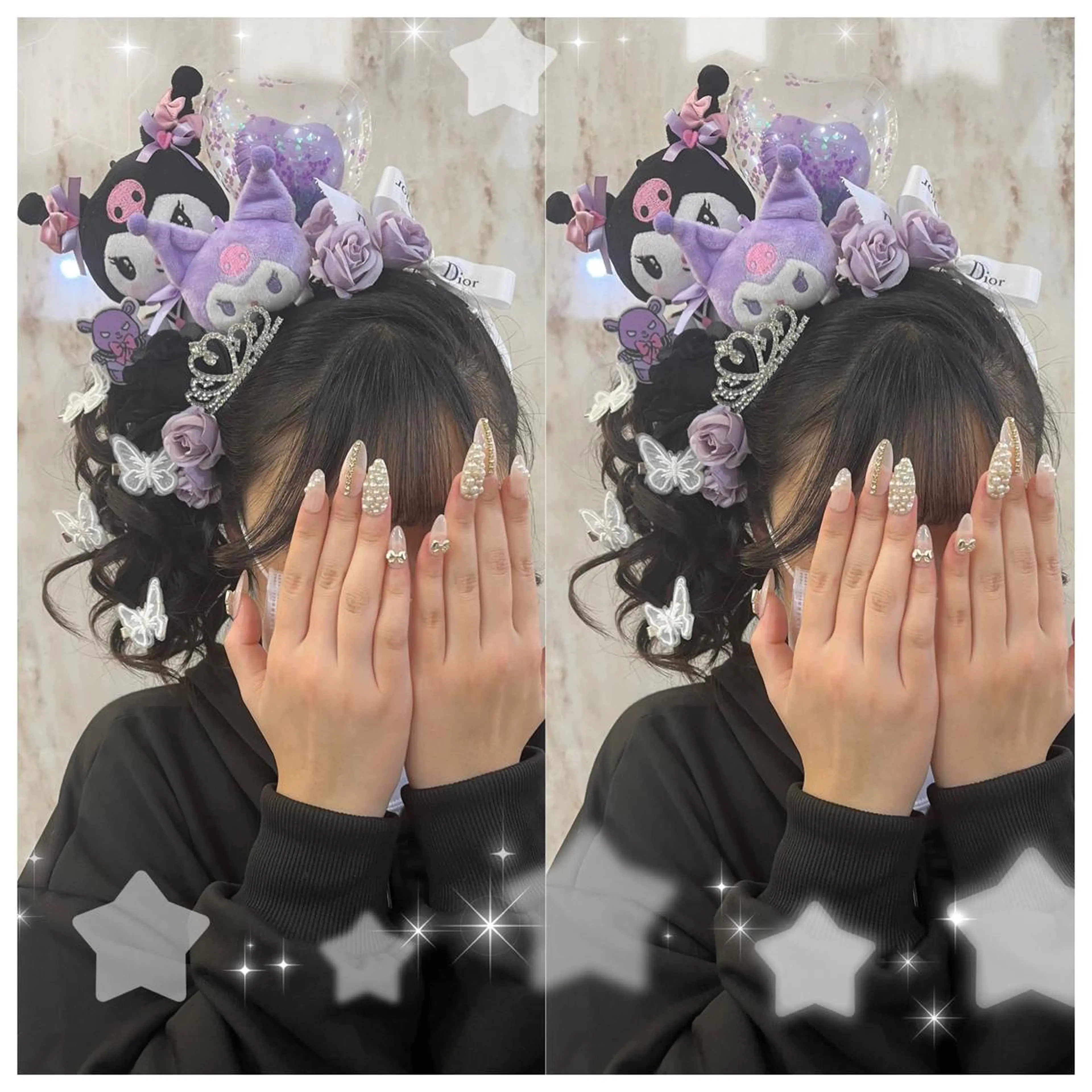 セミロング ヘアアレンジ 結婚式・ブライダル シールエクステ エクステ ハイライト 髪質改善 セキグチ💞 lilaのマツエク・マツパデザイン