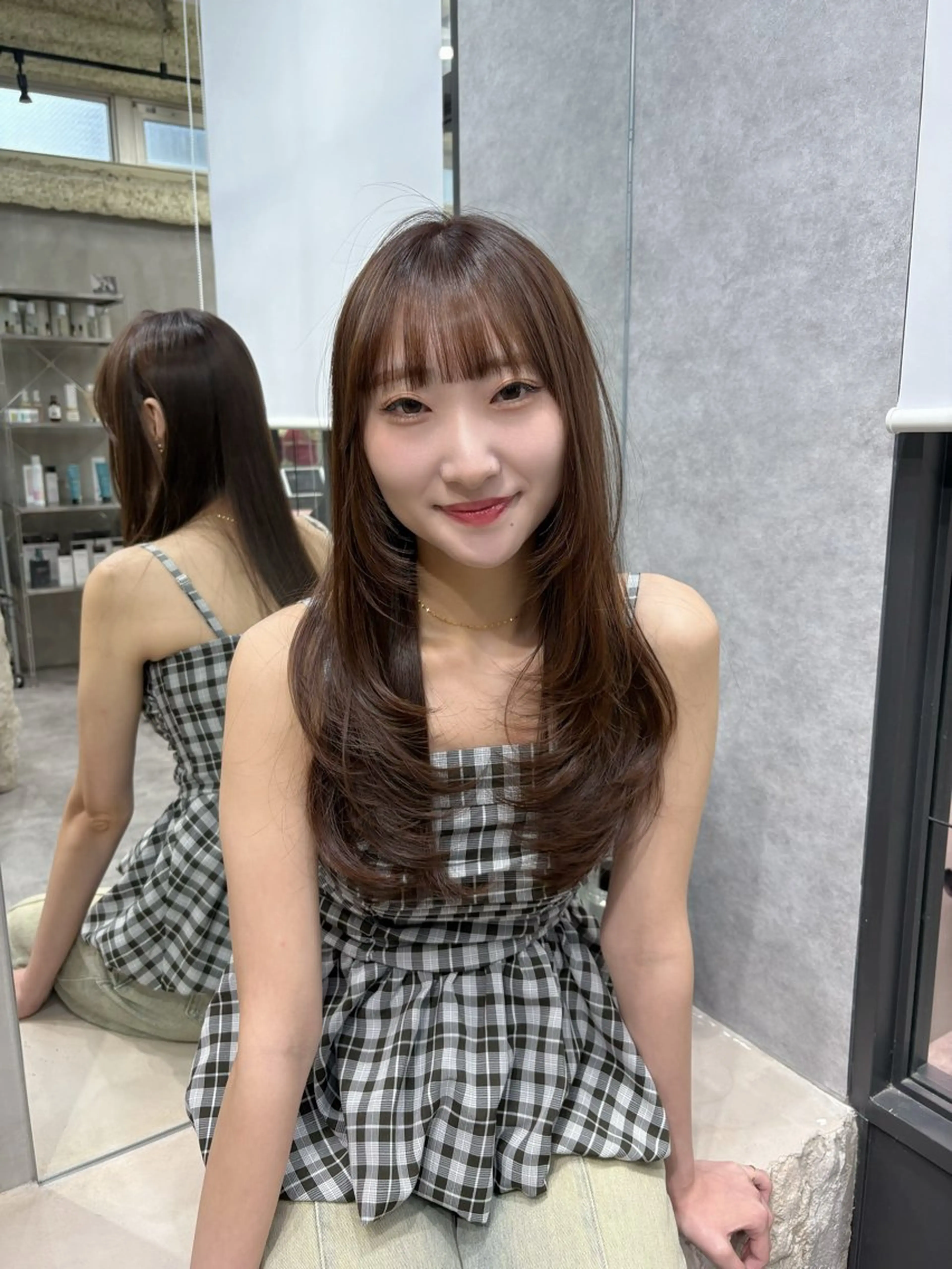 ロング カラー レイヤーカット ヘアカラー ナツミ/透明感カラー /酸性ストレートのヘアスタイル