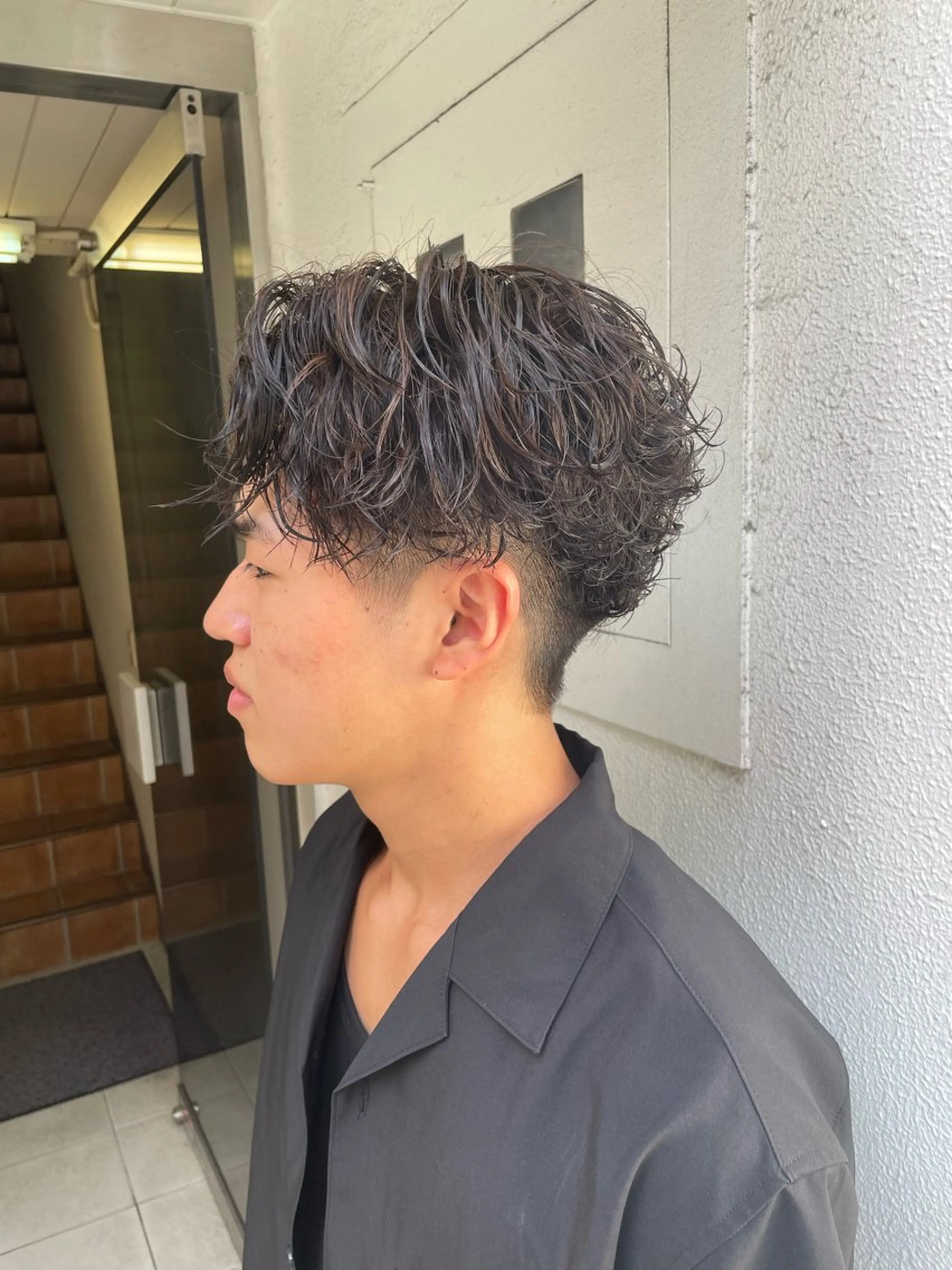 パーマ メンズ カット パーマ ヘアセット フリーランスシェアサロンルレイル所属・心斎橋/メンズ /ルレイル/地形真希のヘアスタイル