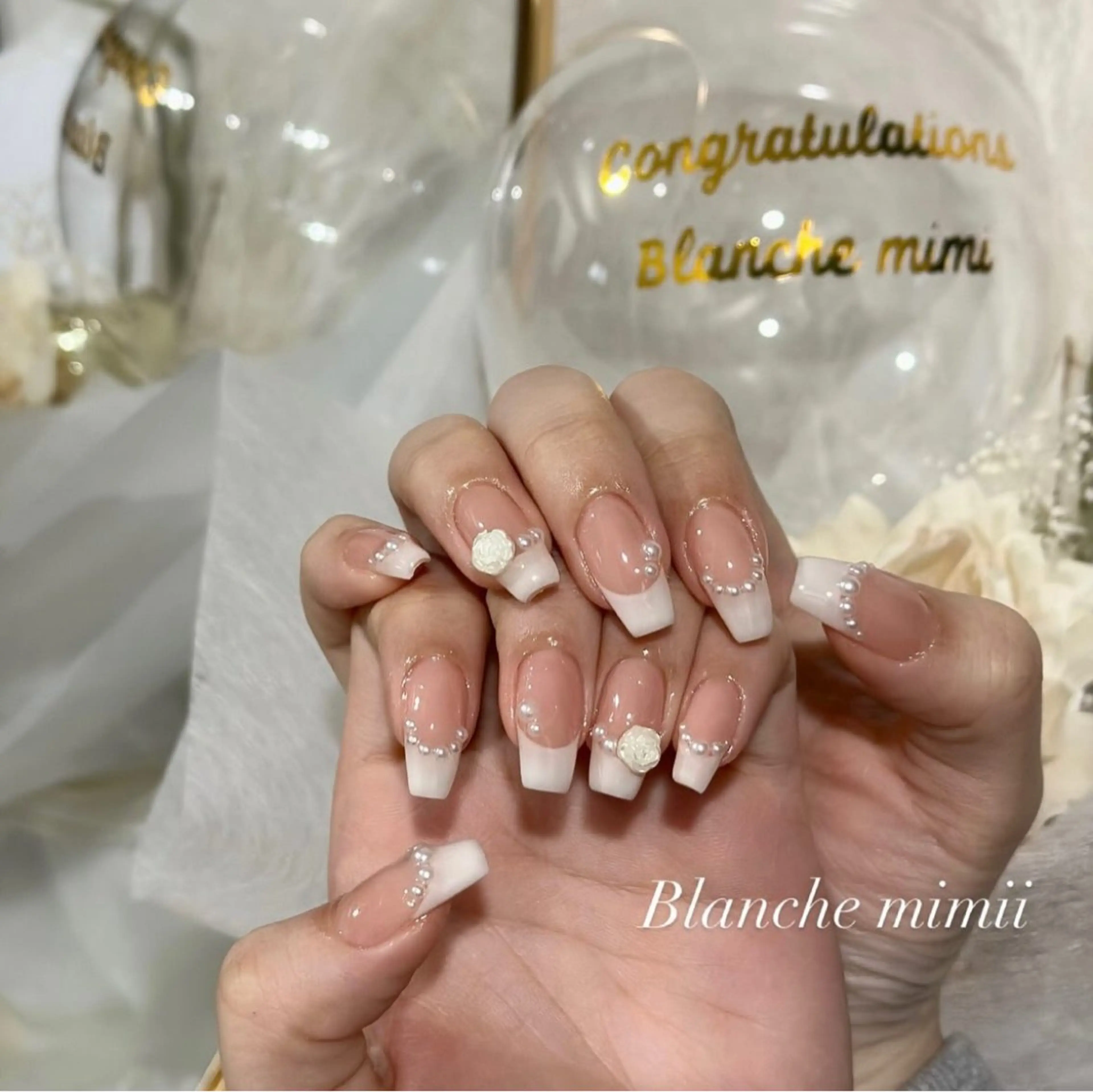 ネイル フレンチネイル マグネットネイル ハンドネイル Blanche　mimii所属・Blanche Ayaのネイルデザイン