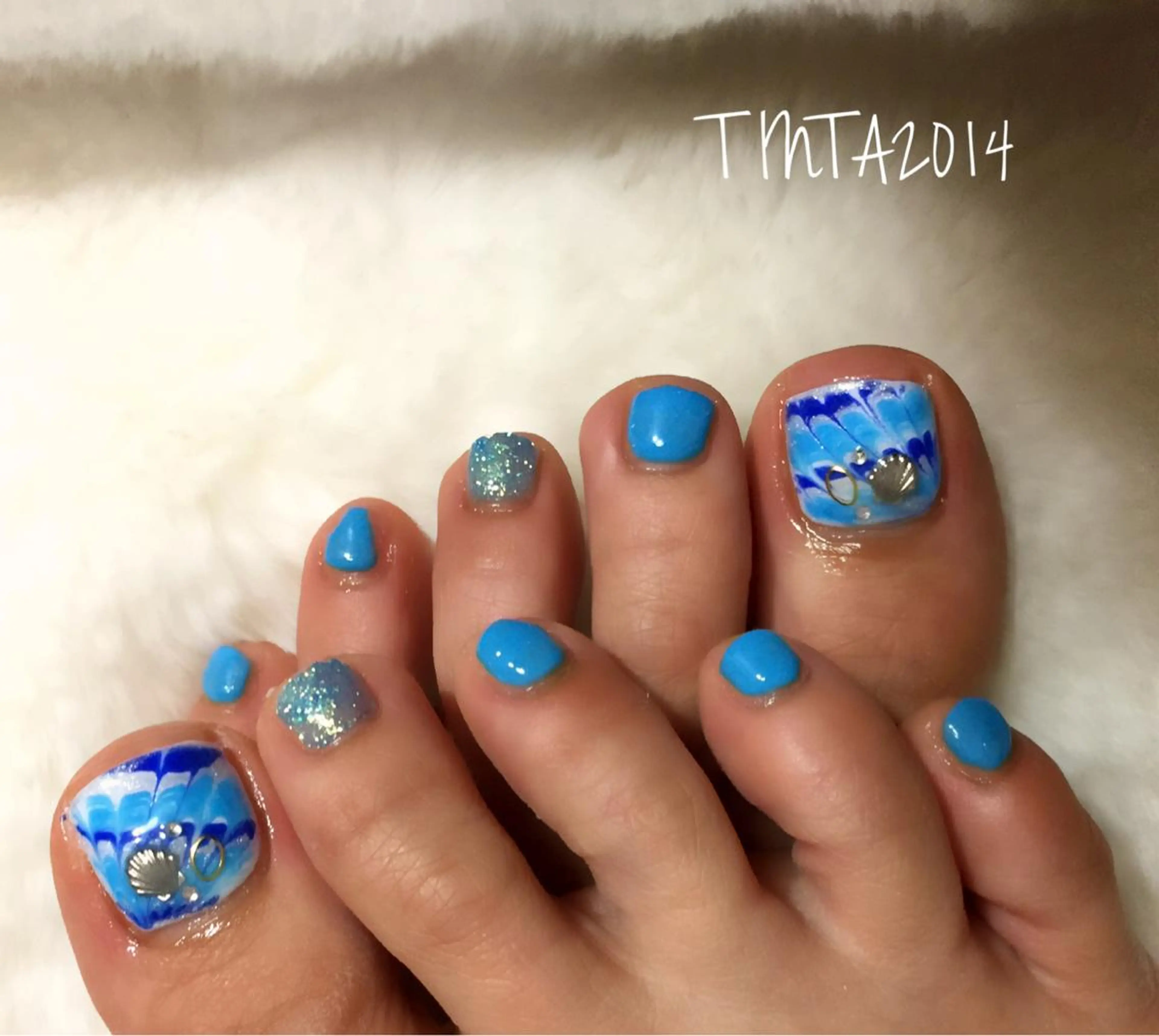 ネイル フットネイル ピーコックネイル ネイルサロン ティンタ所属・馬場 典子のネイルデザイン