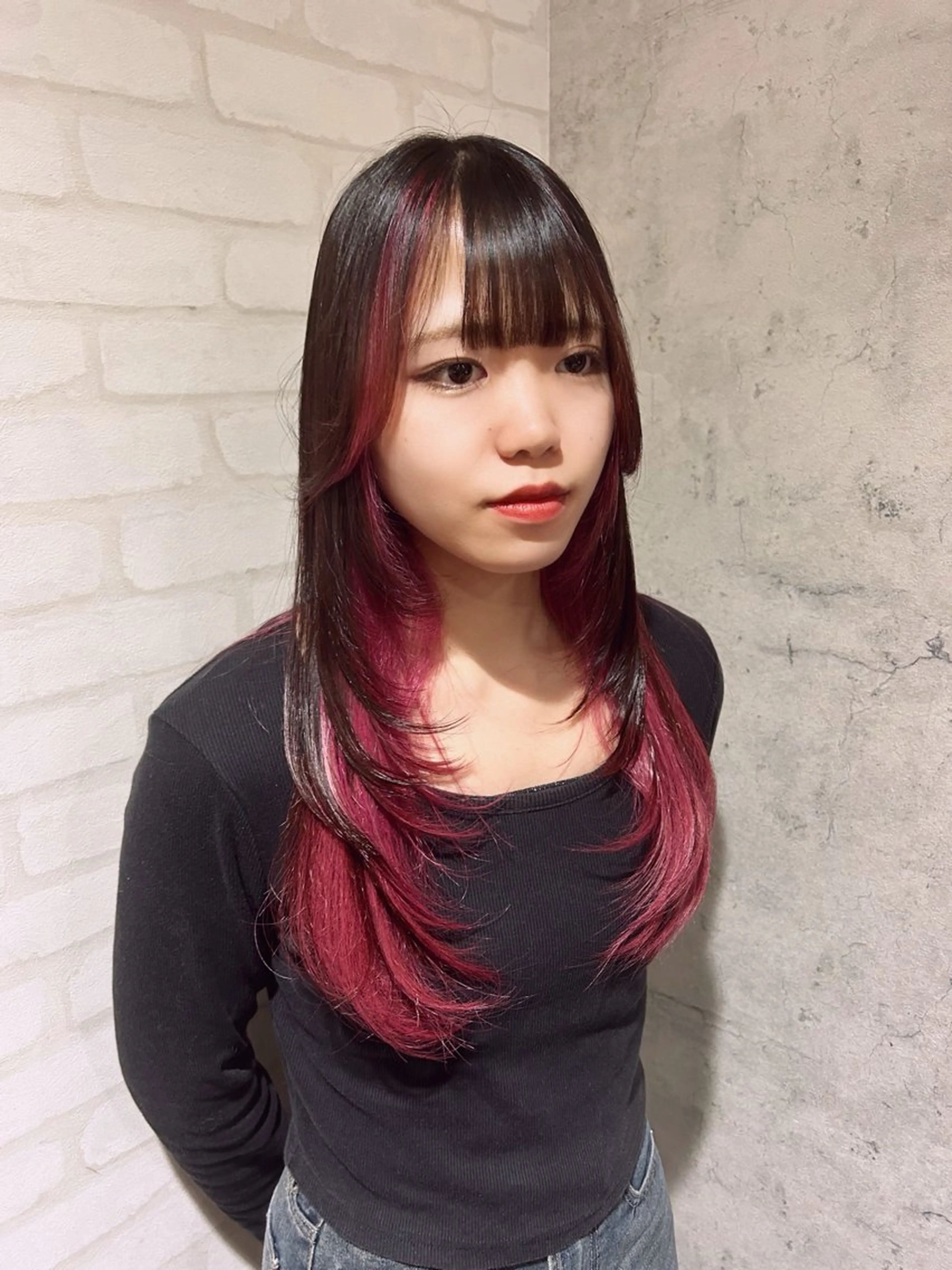 ロング カラー ピンクカラー レイヤーカット カット ヘアカラー トリートメント パーソナルカラー 診断🍀マリンのヘアスタイル