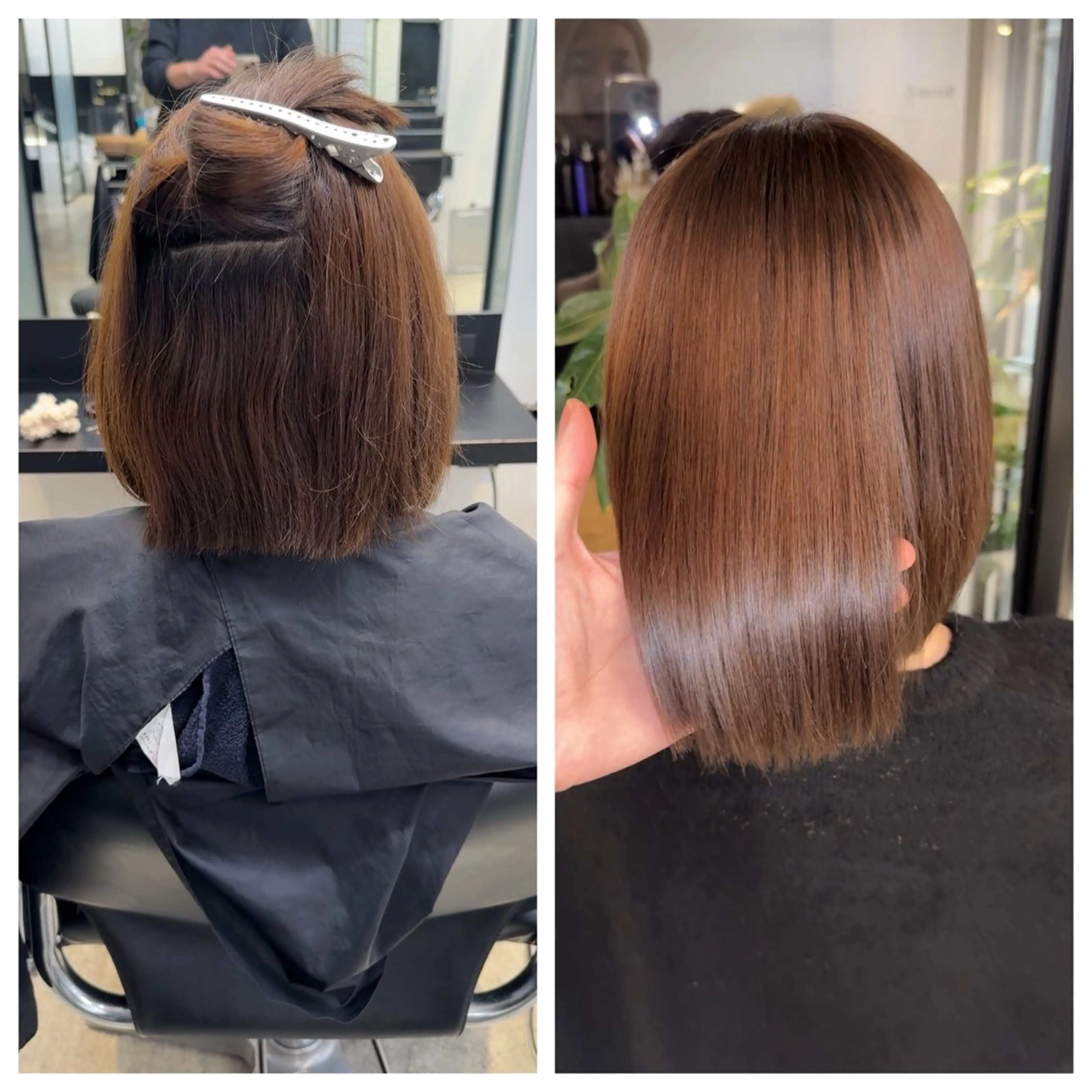 ショート け んブリーチ縮毛矯正のヘアスタイル