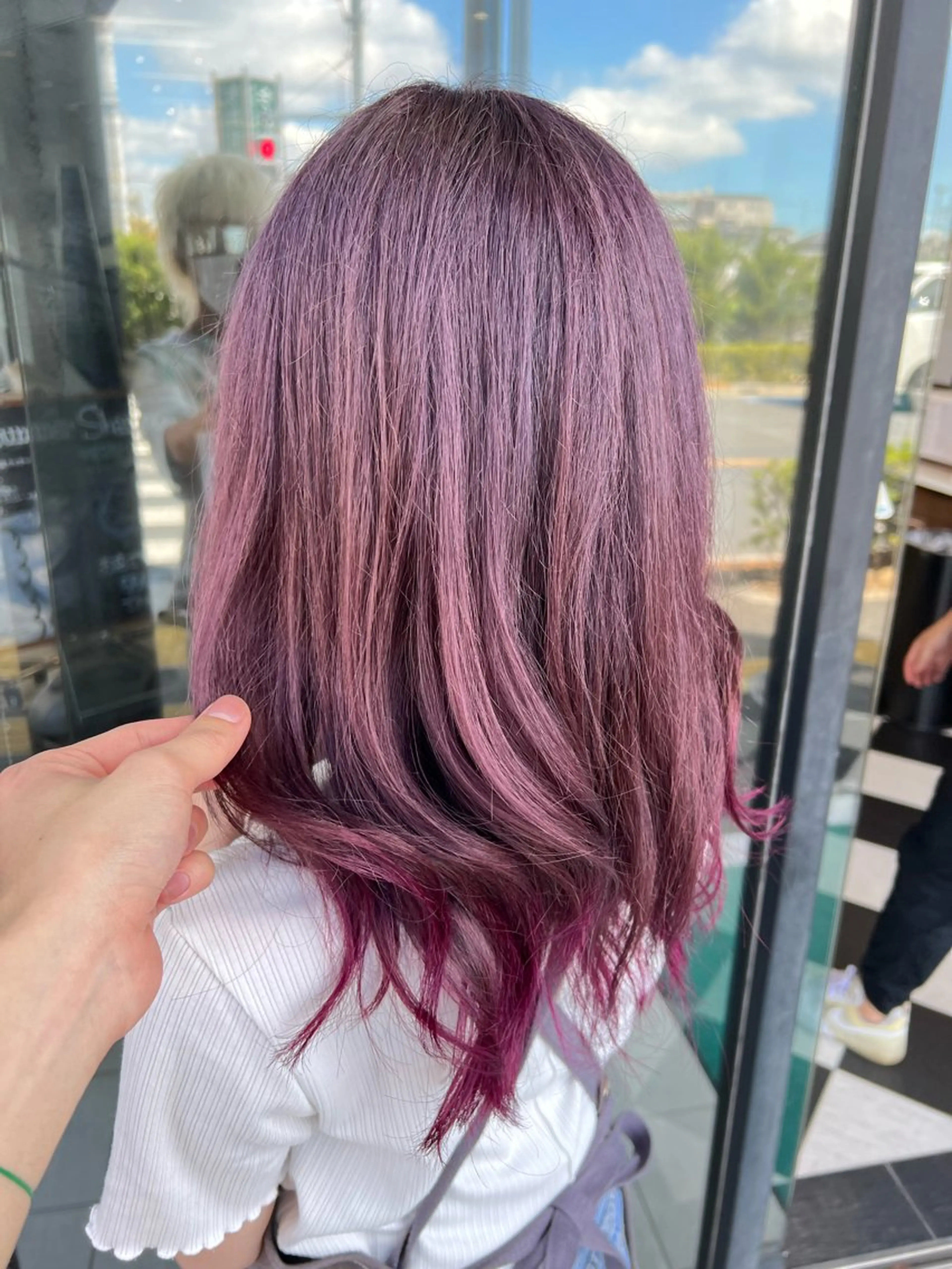 ミディアム カラー ピンクカラー 【似合わせカラー】 西口嶺河のヘアスタイル