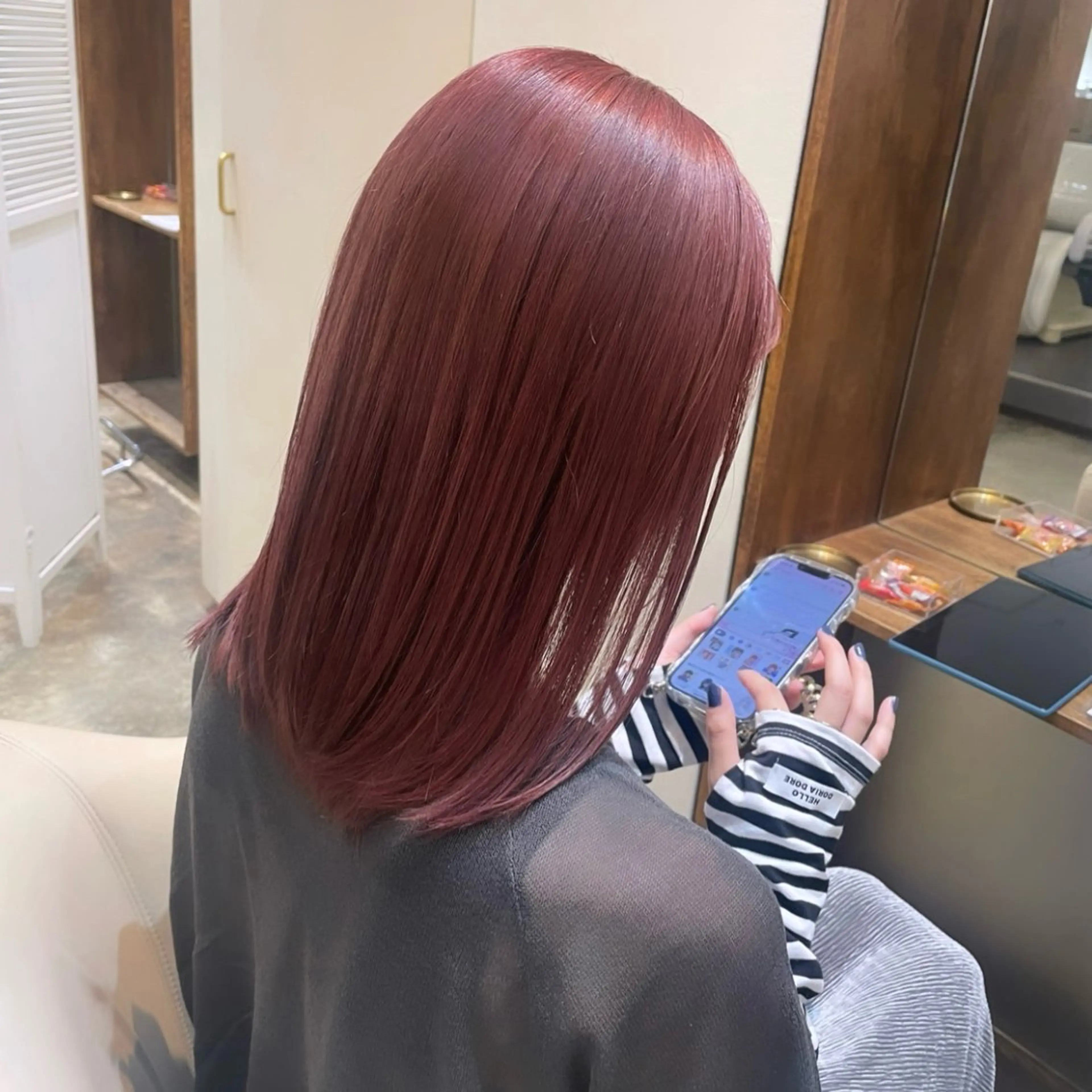 ミディアム カット ヘアカラー トリートメント 【完全個室】髪質改善 暖色カラー/山崎唯奈のヘアスタイル