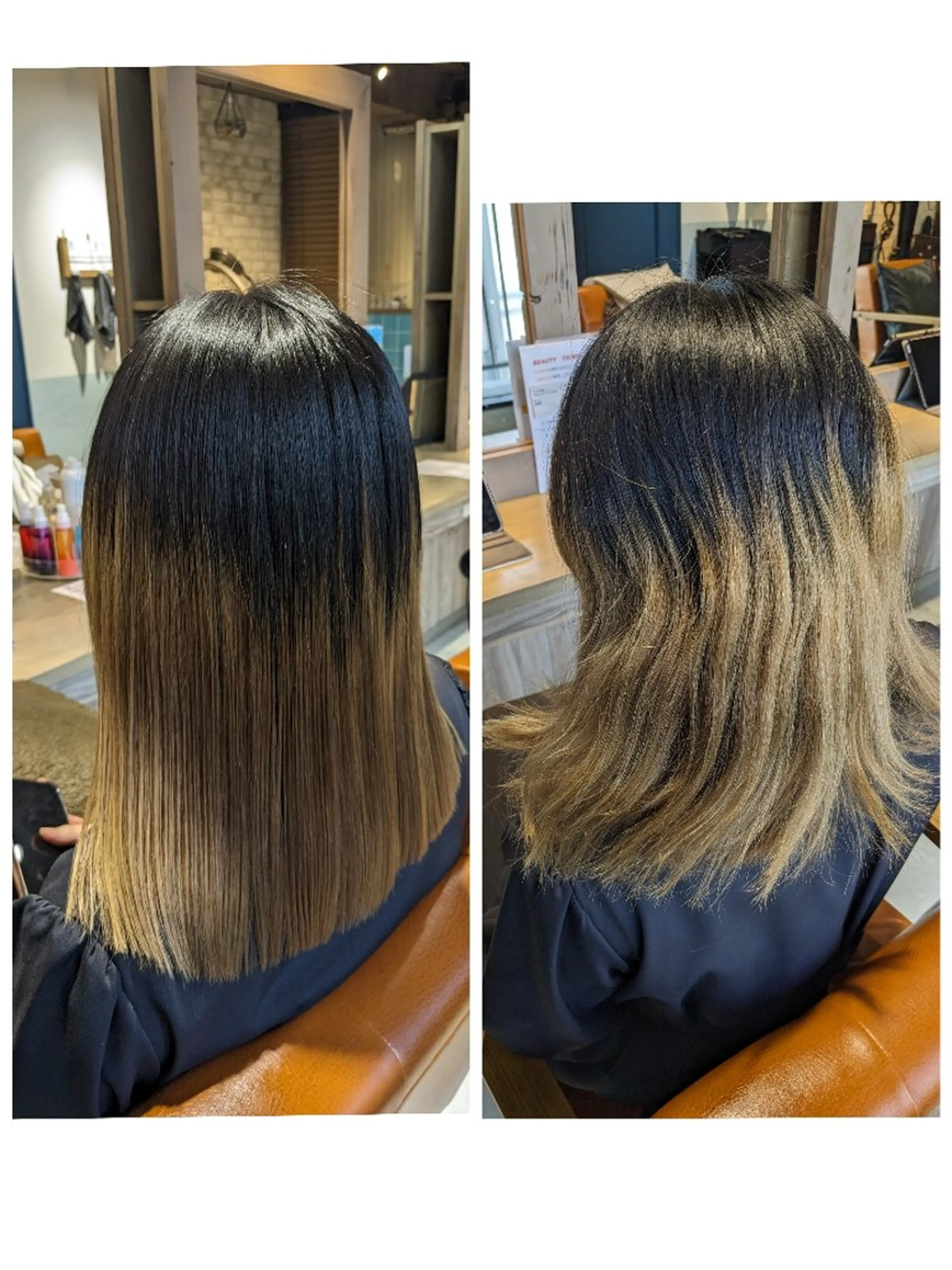 ミディアム カット 縮毛矯正 トリートメント alushe 岡 陽子のヘアスタイル