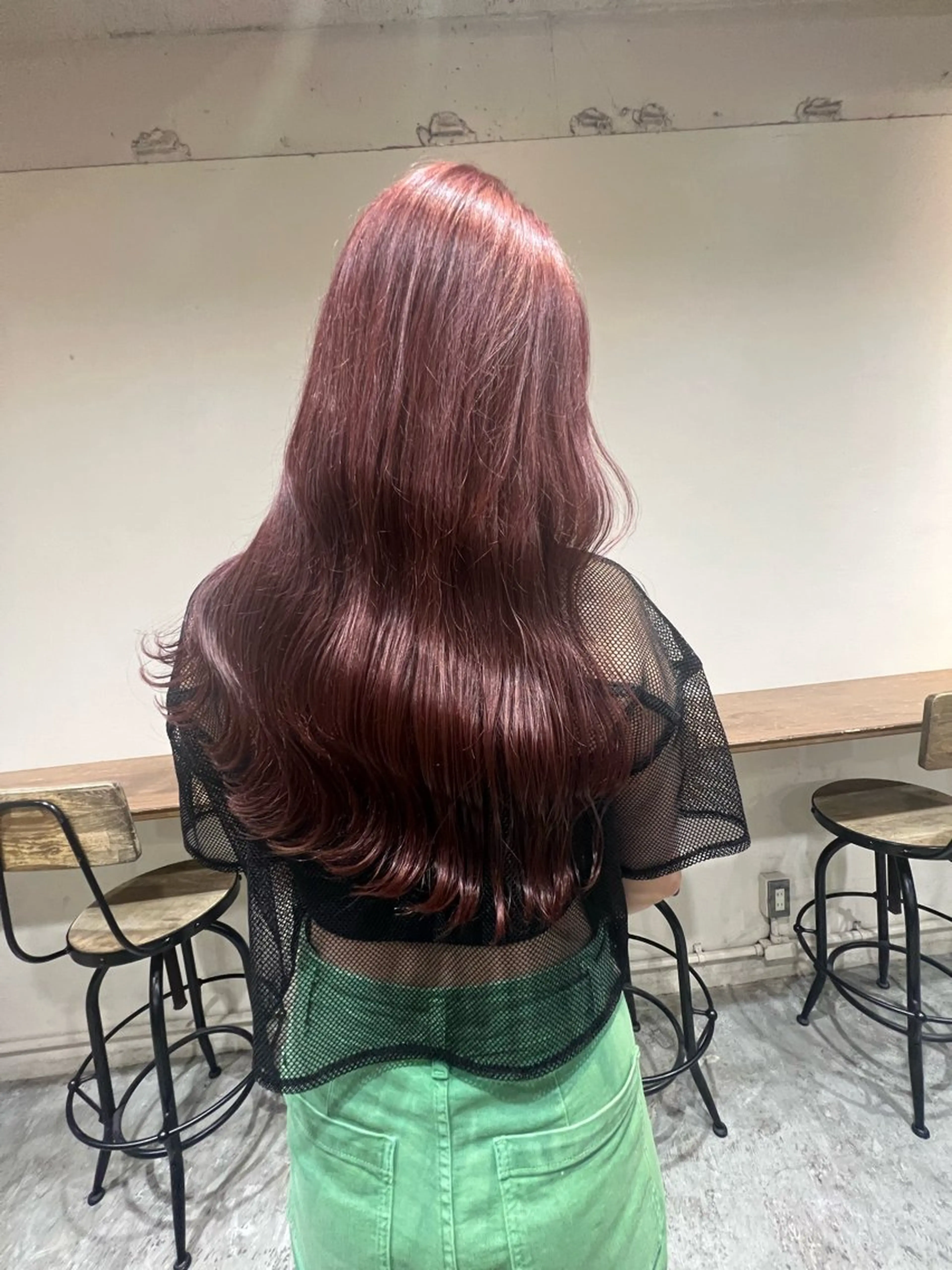 セミロング カラー ヘアアレンジ ブラウンカラー ピンクカラー ピンクブラウン カット ヘアカラー トリートメント ヘアセット 金子 廉のヘアスタイル