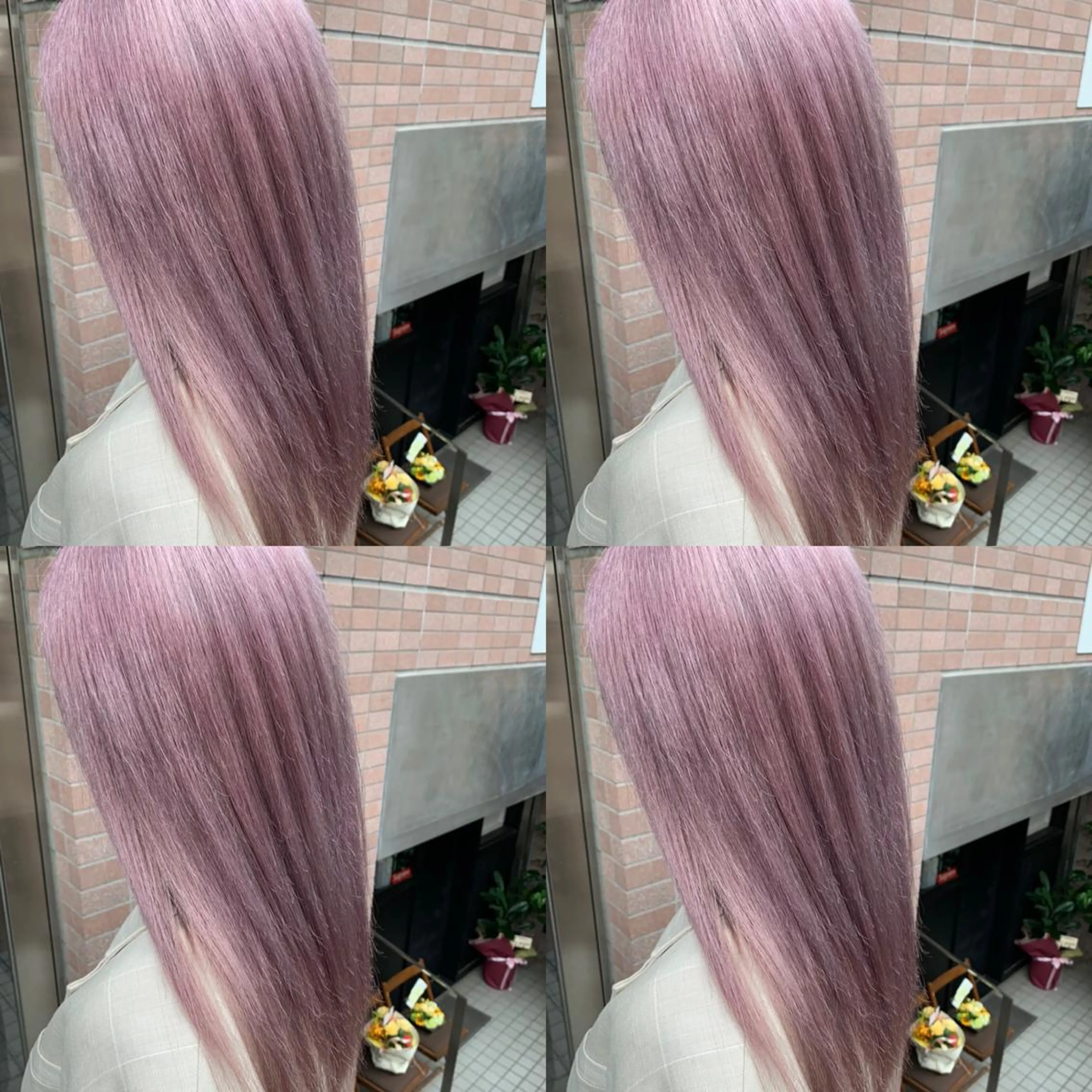 セミロング カラー ピンクカラー ホワイトピンク ✨髪質改善✖︎韓国 レイヤー✨ナカムラのヘアスタイル