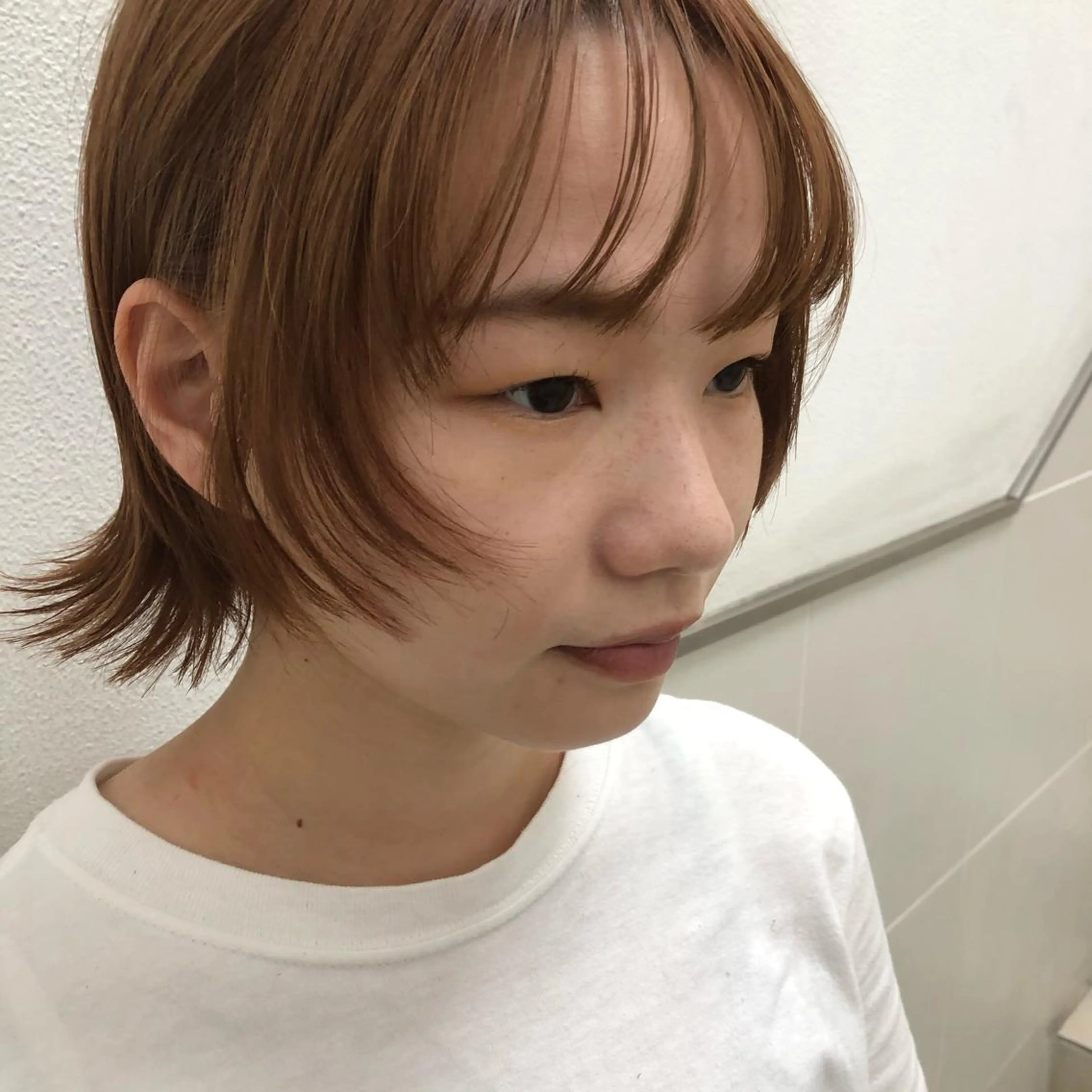 ショート カラー ボブ ウルフカット ウルフボブ ヘアカラー 細川 夕利亜のヘアスタイル