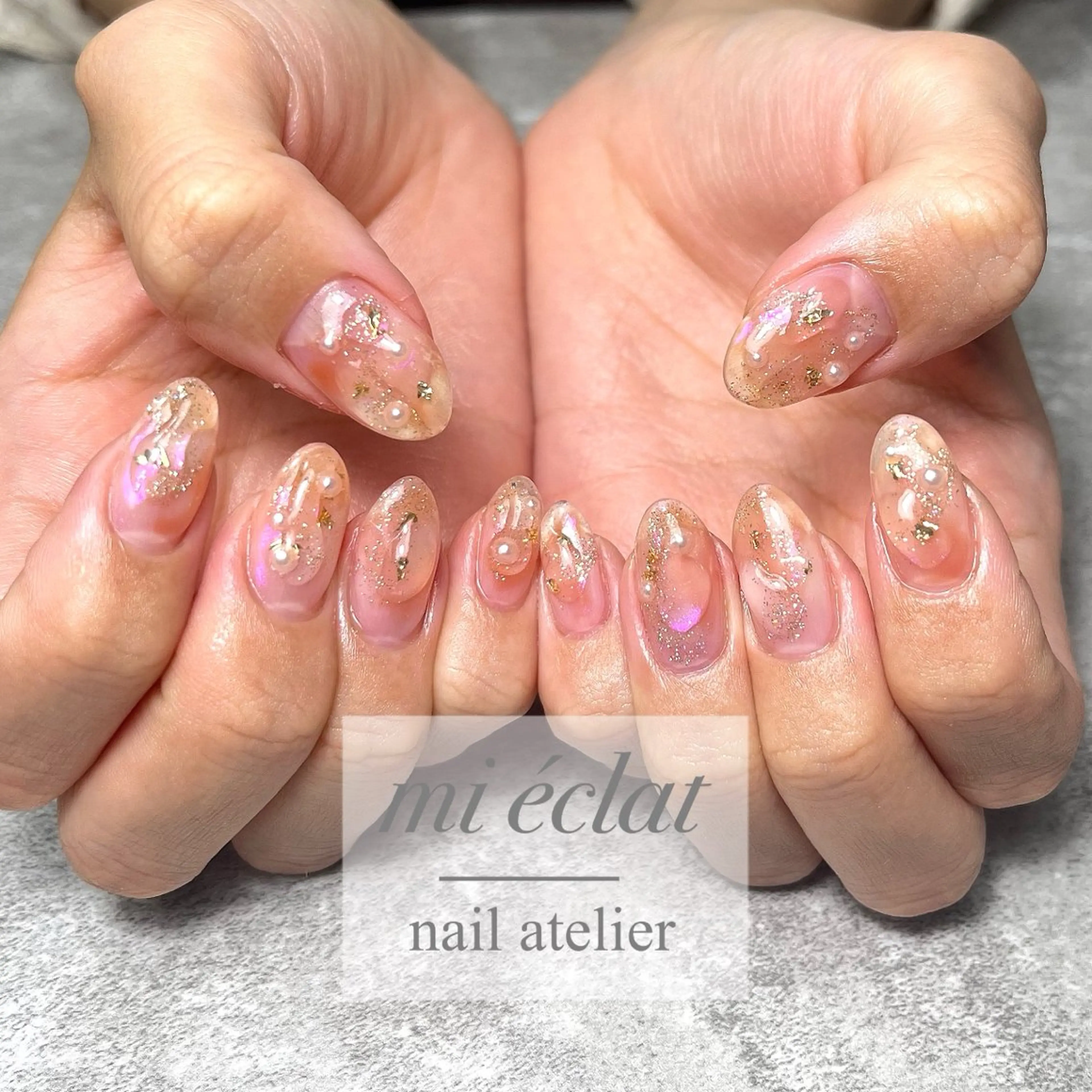 ネイル アートネイル ニュアンスネイル ハンドネイル mi éclat ミ　エクラのネイルデザイン