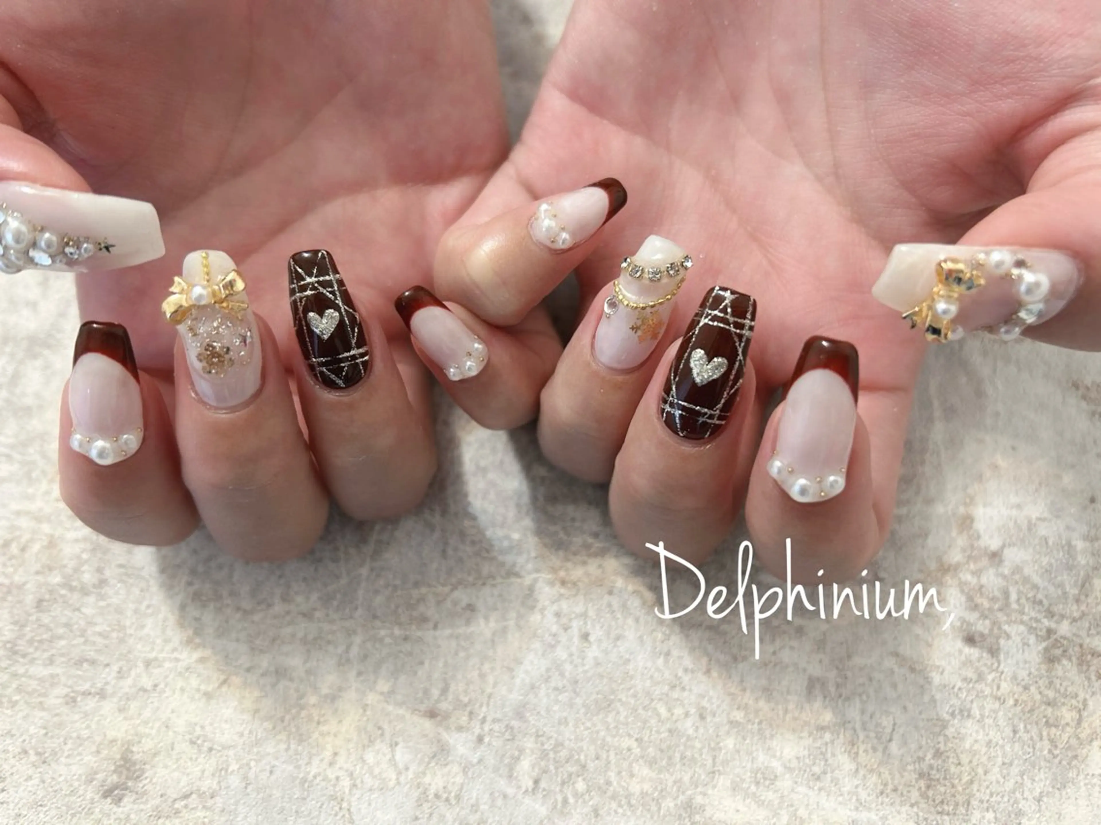 ネイル 冬ネイル クリスマス ハンドネイル 岡本 友恵のネイルデザイン