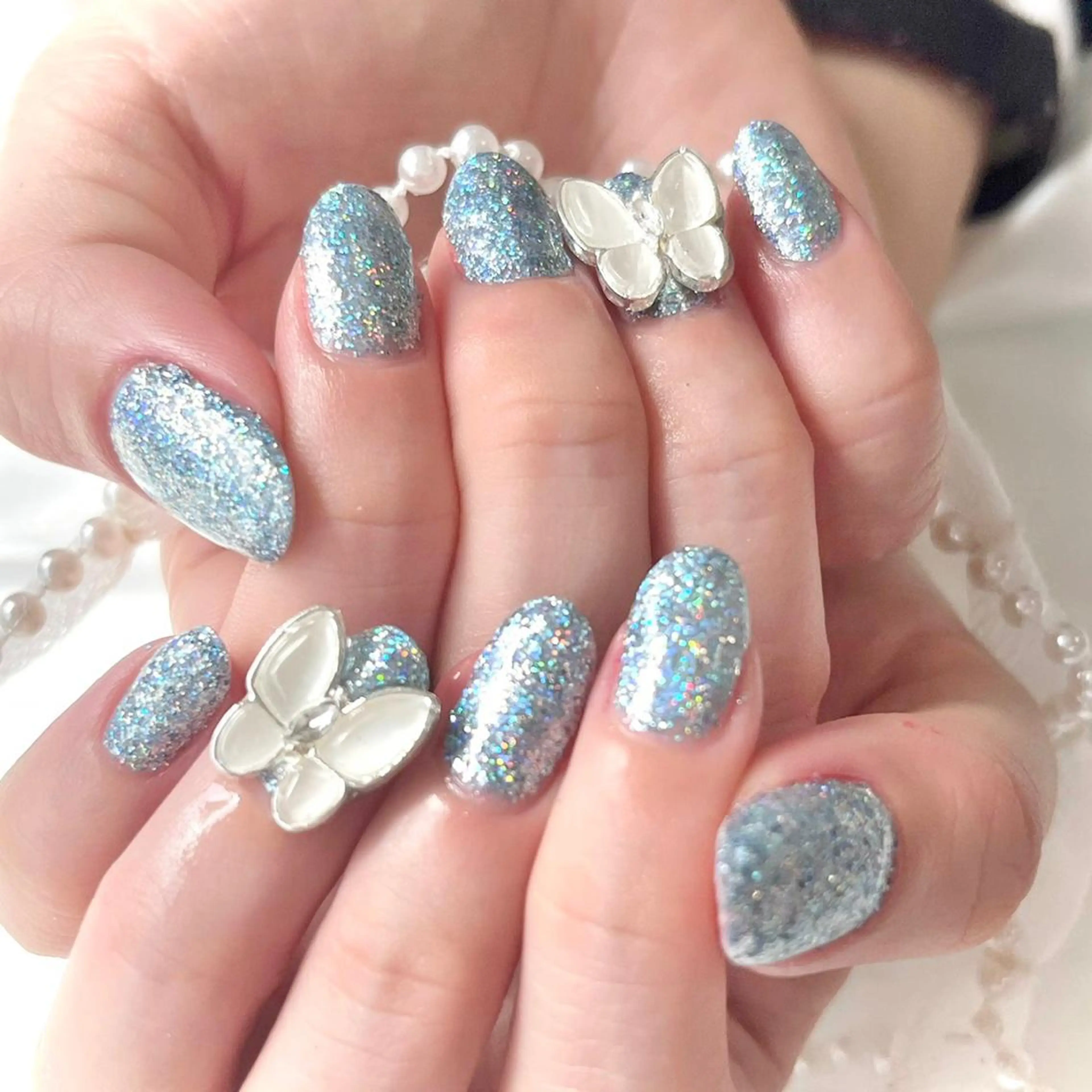 ネイル キラキラネイル 韓国ネイル ラメ(グリッター) ワンカラーネイル ワンホンネイル ハンドネイル 韓国ネイルサロン Miuのネイルデザイン