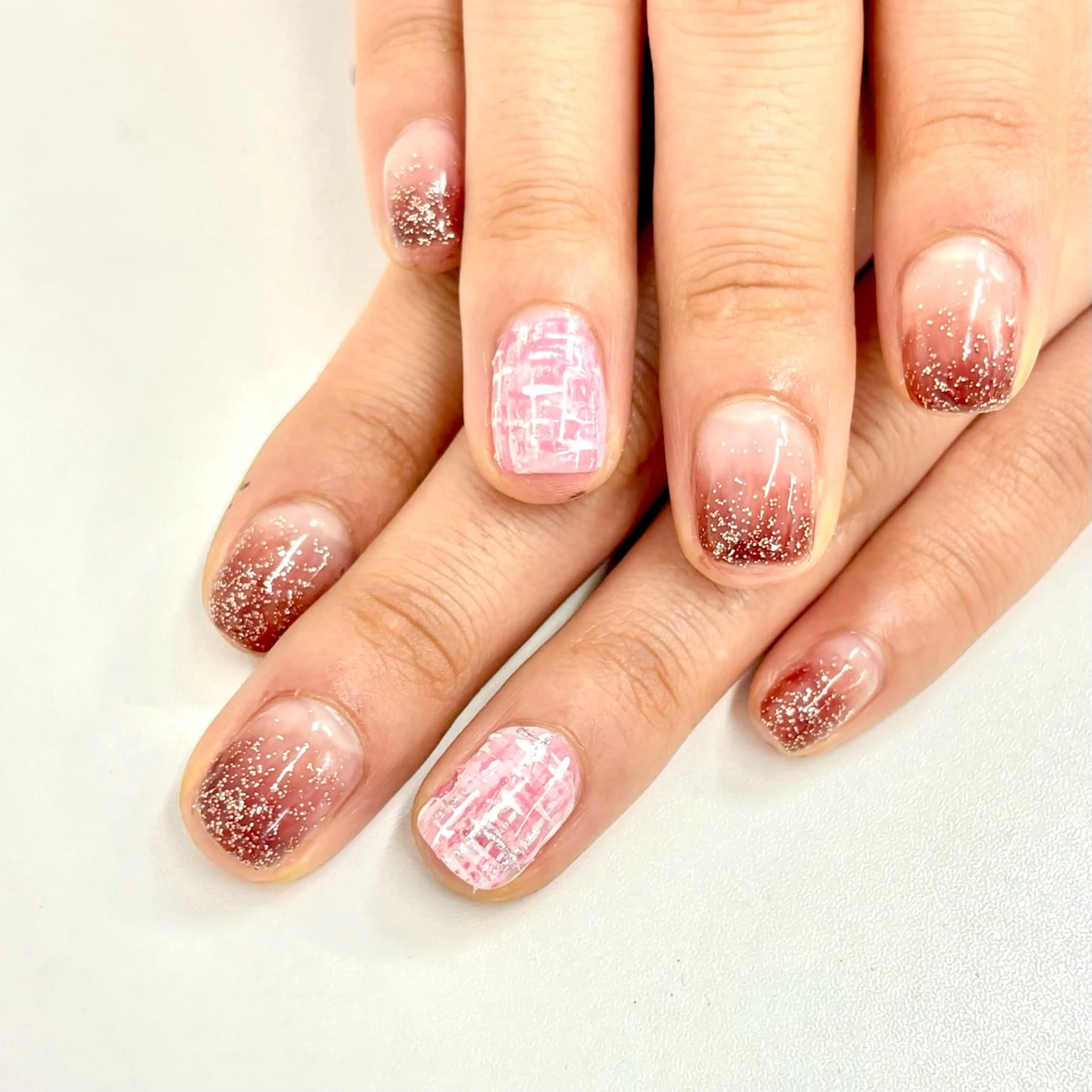 ネイル ピンク 春ネイル ツイードネイル SEPT NAIL こばやしのネイルデザイン