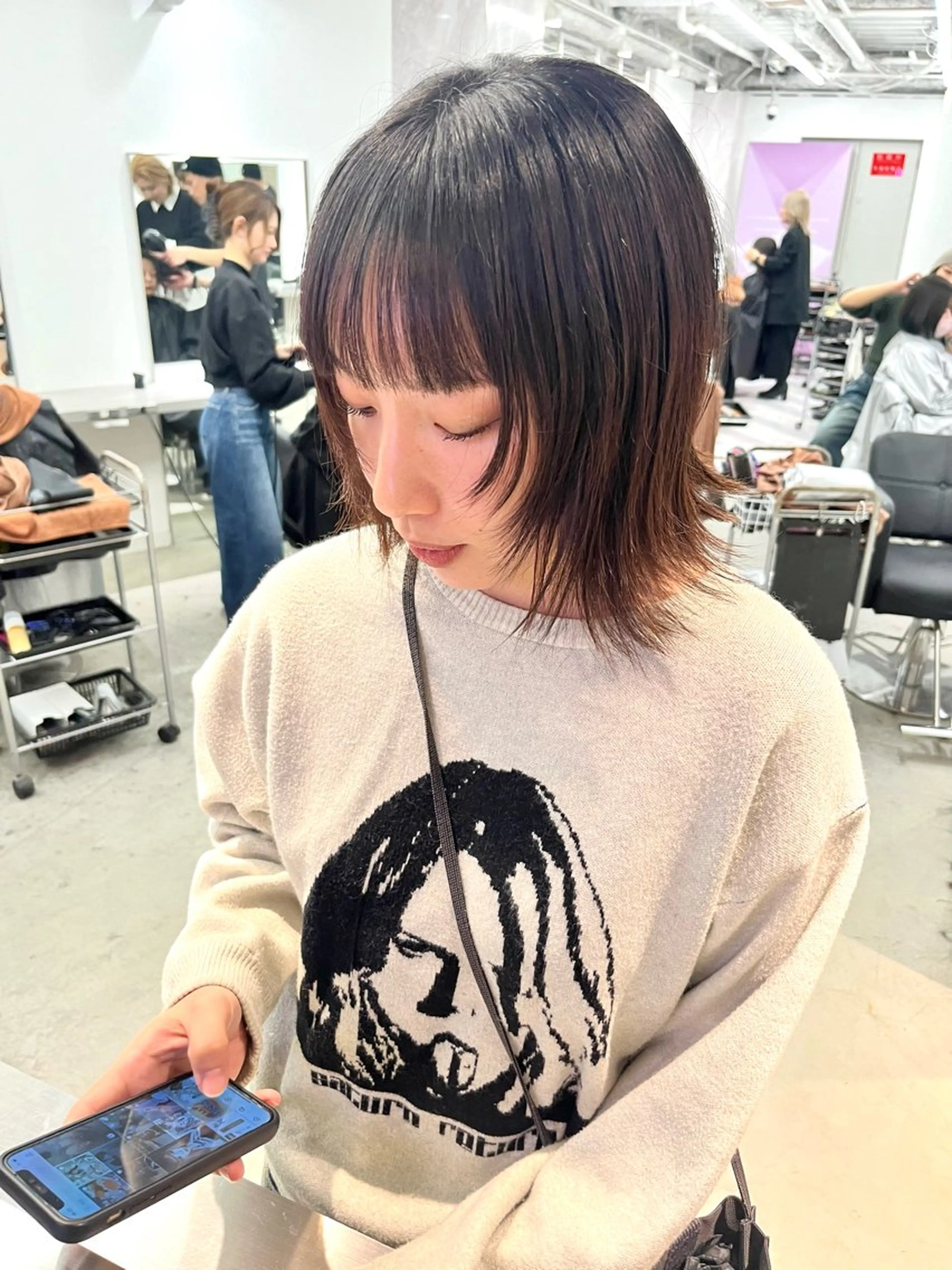 ミディアム 顔まわりレイヤー レイヤーカット カット トリートメント 📍欧米風/ﾃﾞ ｻﾞｲﾝNO.1/雅のヘアスタイル