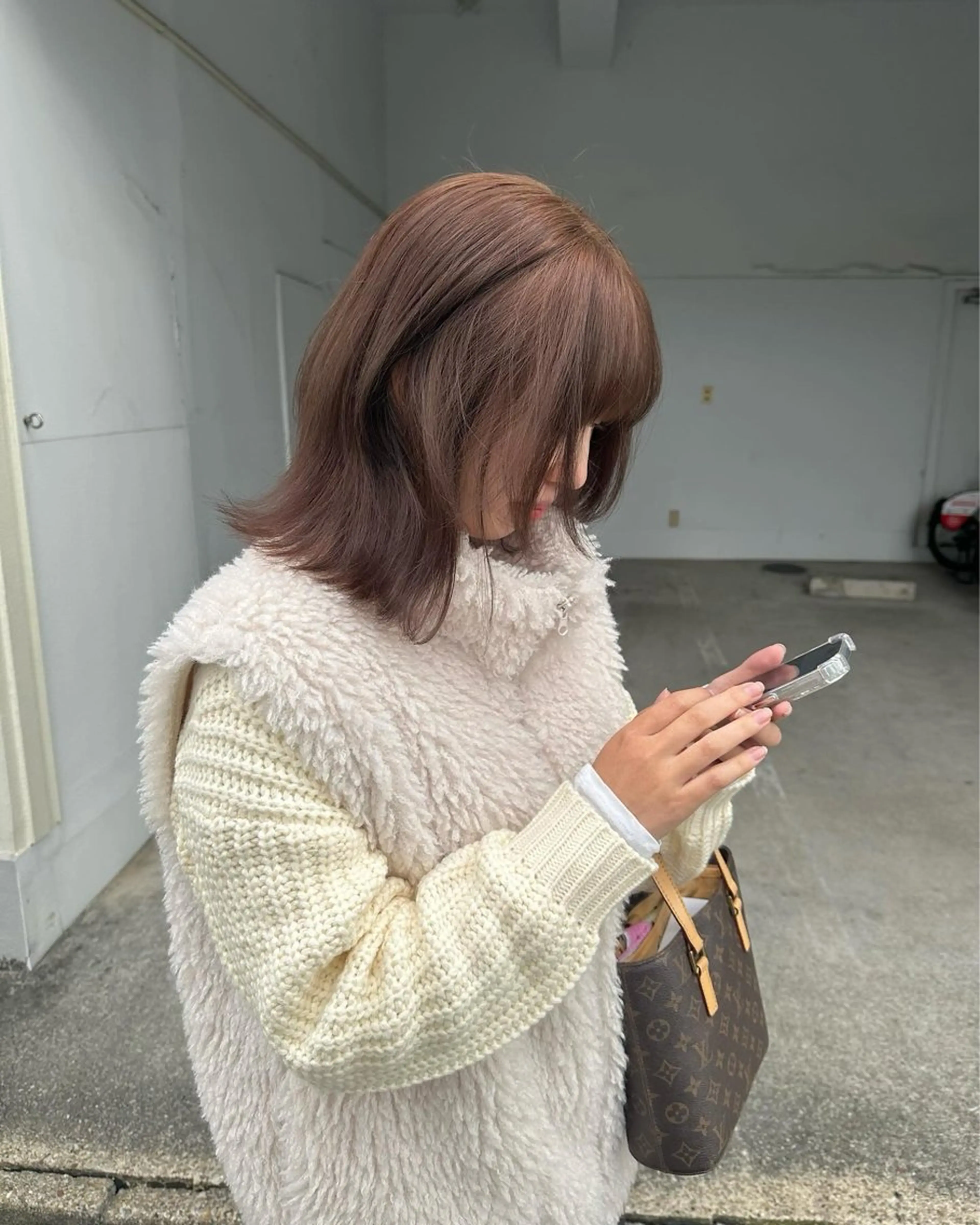 ミディアム カラー ブリーチ ブリーチなしカラー ヘアカラー トリートメント 高橋 みく/ minim 暖色のヘアスタイル