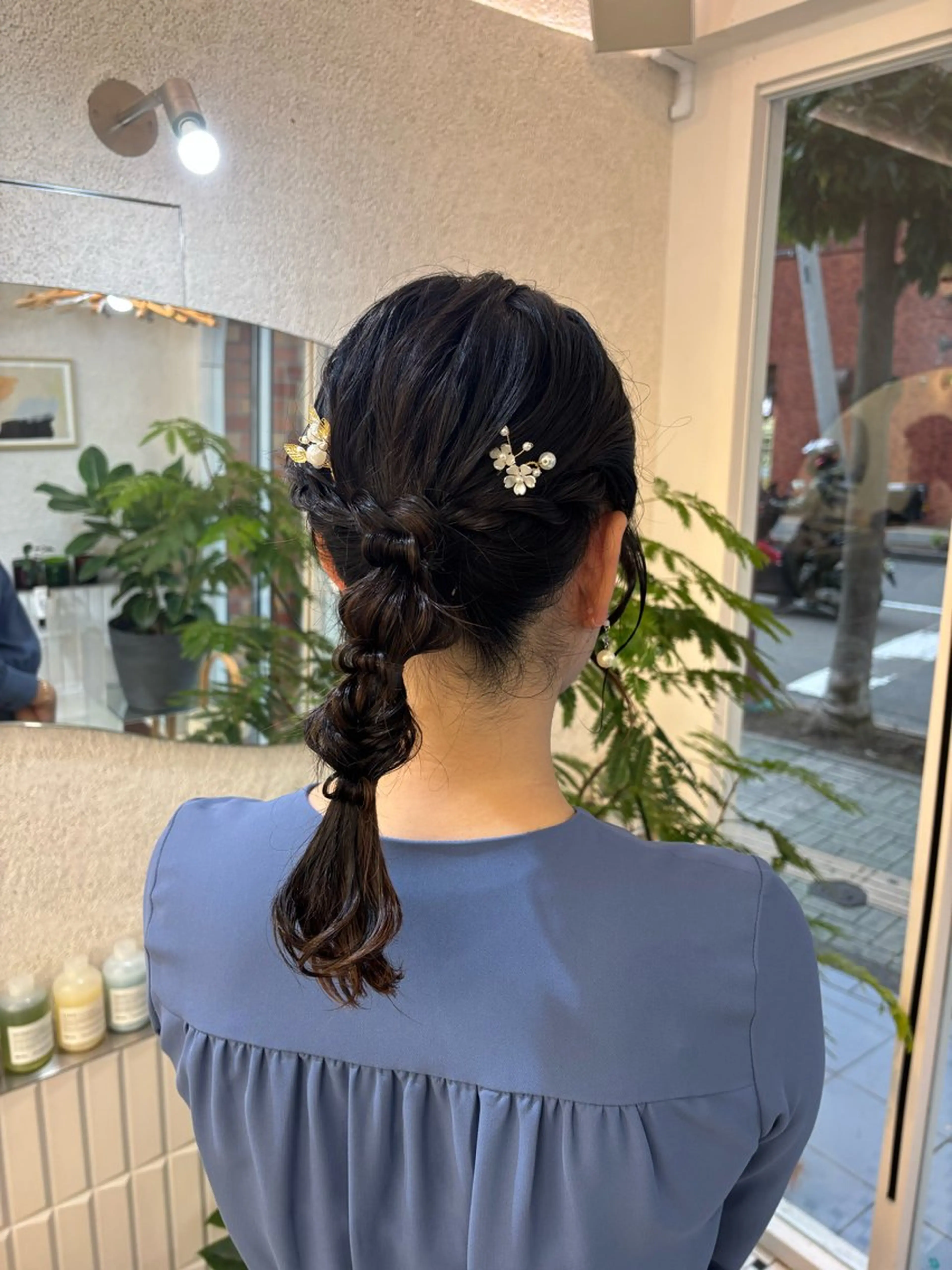 ミディアム ヘアセット リン🔔ボブ cut ベージュカラー🤎のヘアスタイル