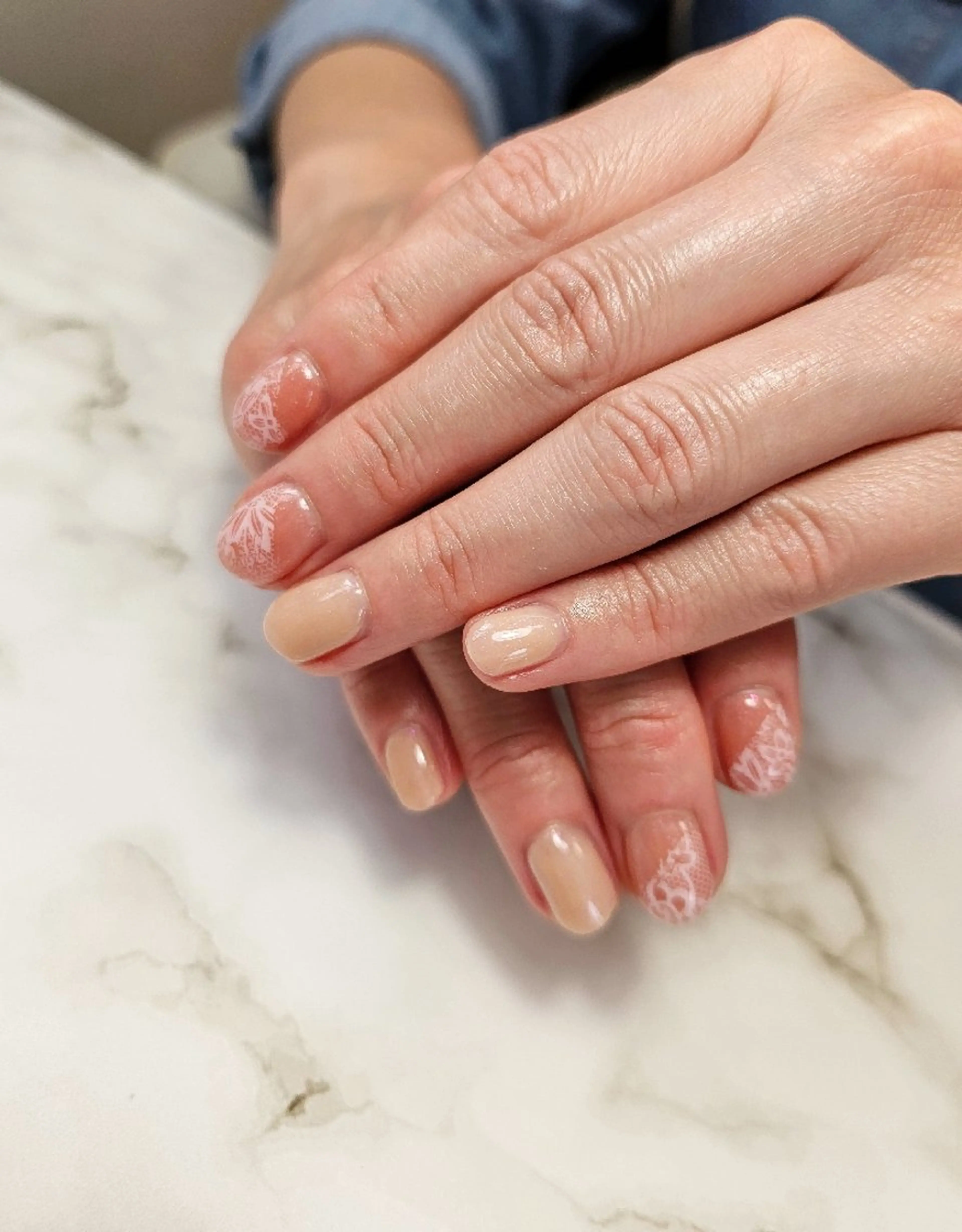 ネイル アートネイル レース シンプルネイル Chika  Nail MIRAIのネイルデザイン