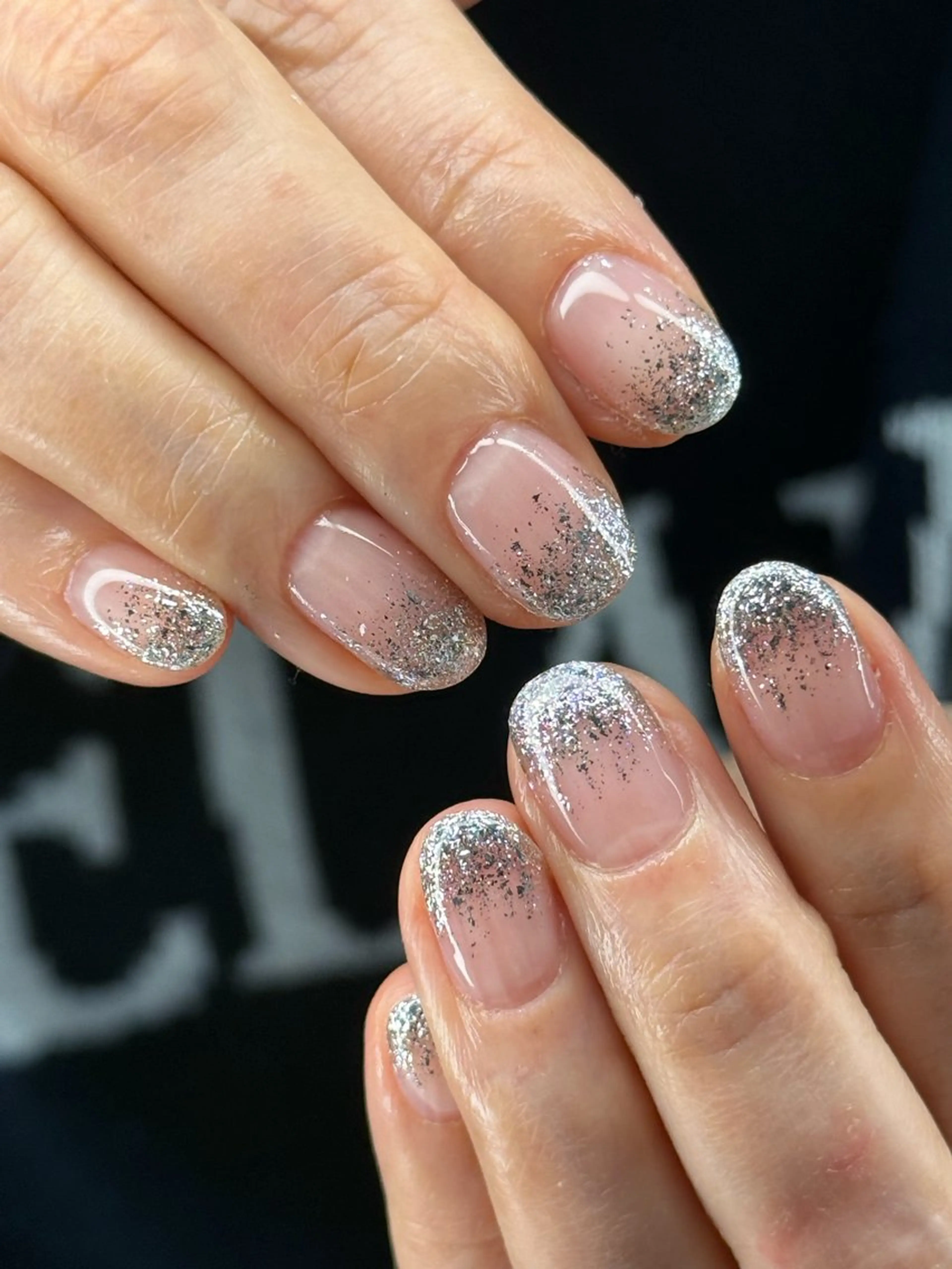 ネイル ラメ(グリッター) ラメグラデーション ハンドネイル Ruru akari 大阪天王寺のネイルデザイン