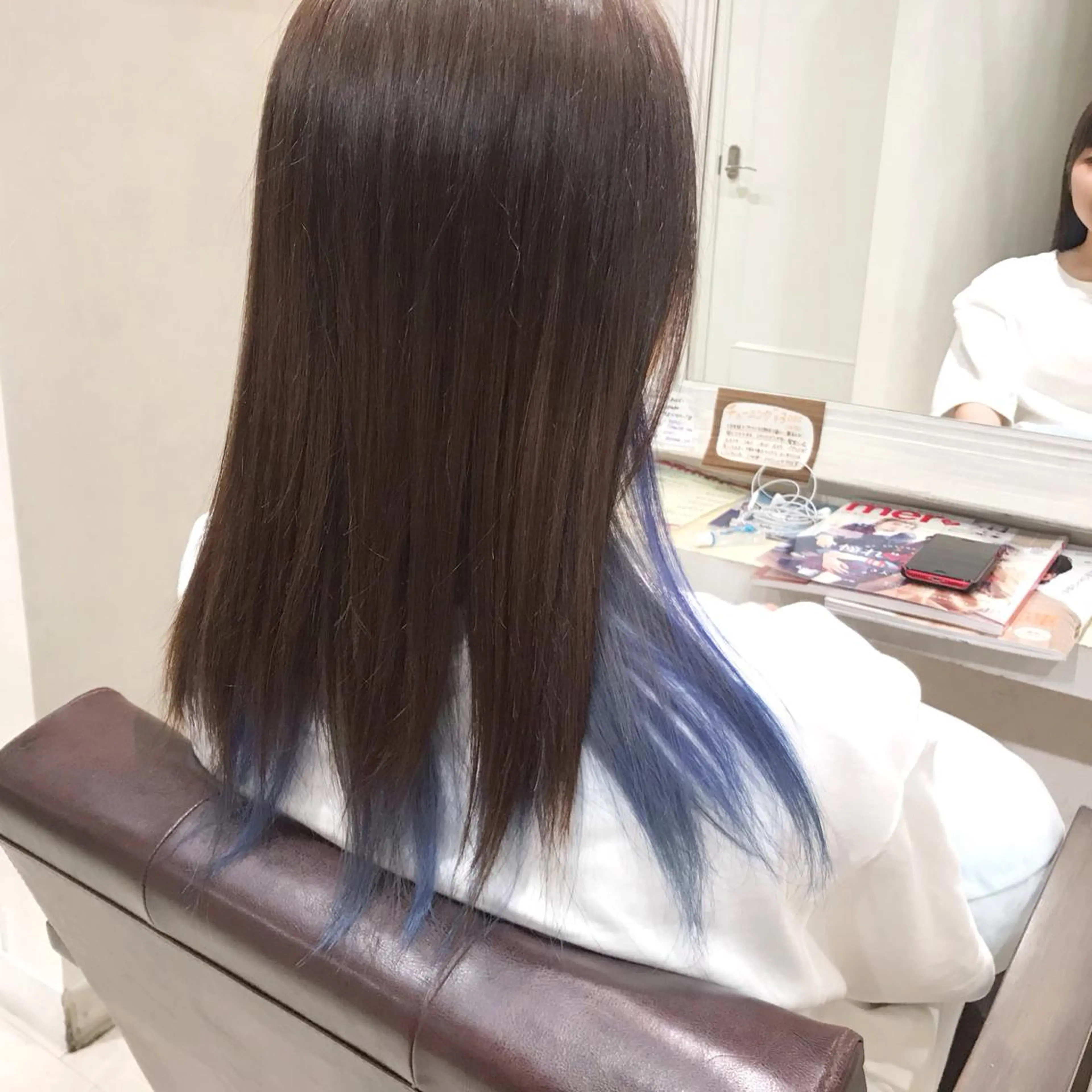 セミロング カラー ブルーカラー インナーカラー メンズ指名多数!! SiLO 田島のヘアスタイル