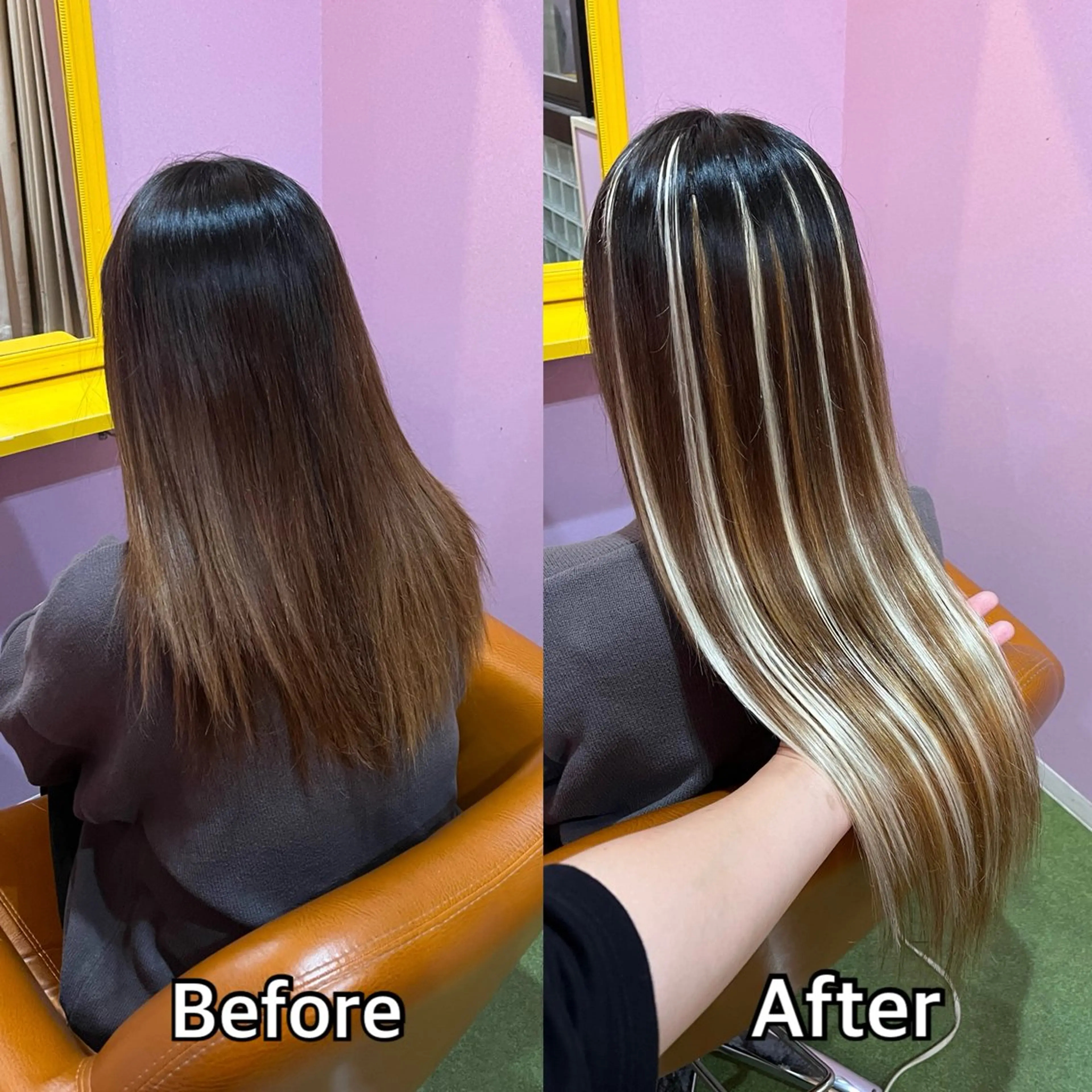 ロング エクステ シール+ちび編み込み エクステ梅田🐨のヘアスタイル