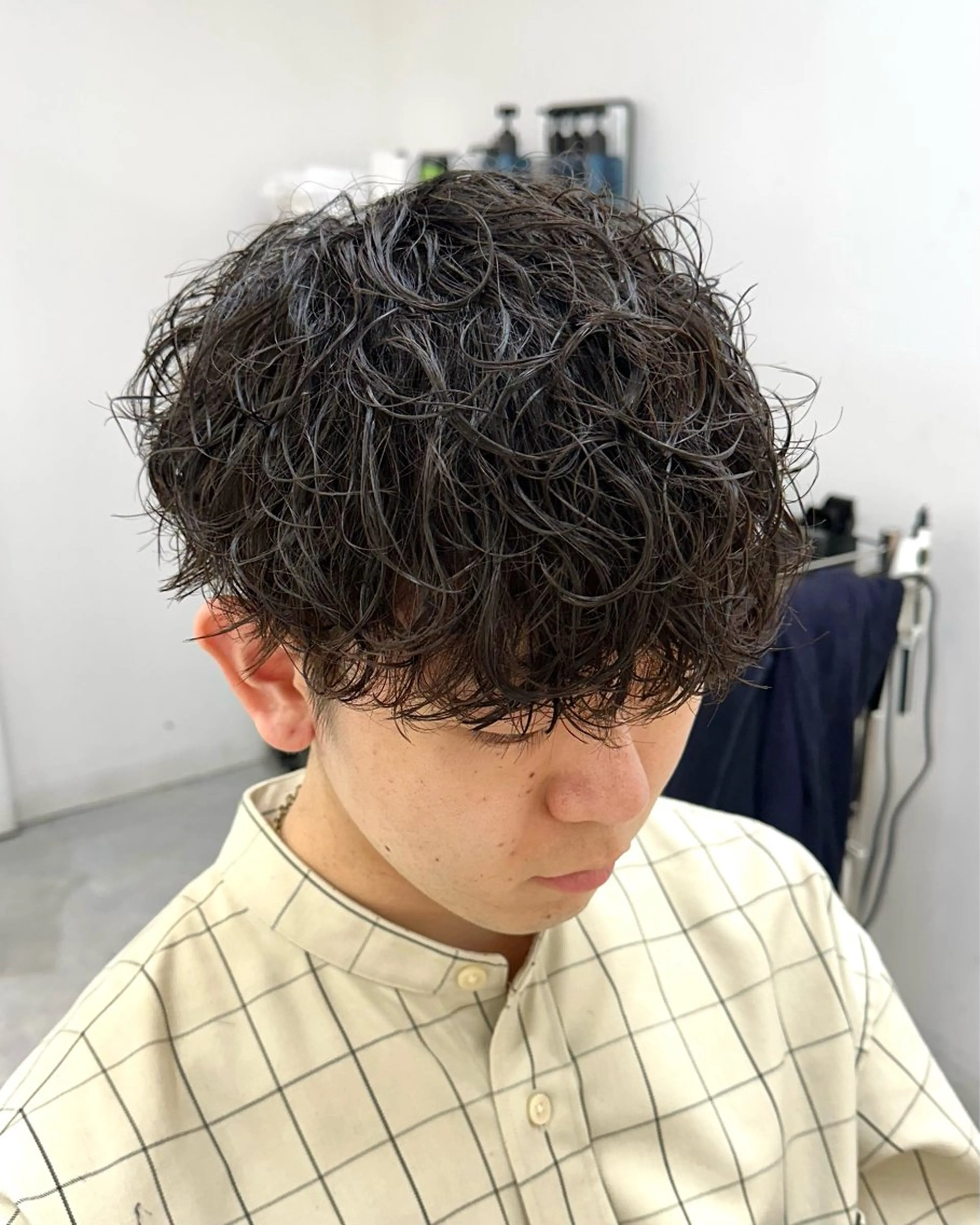 ショート パーマ メンズ マッシュ メンズパーマ Je suis heureuse Union所属・佐藤 ふみやのヘアスタイル