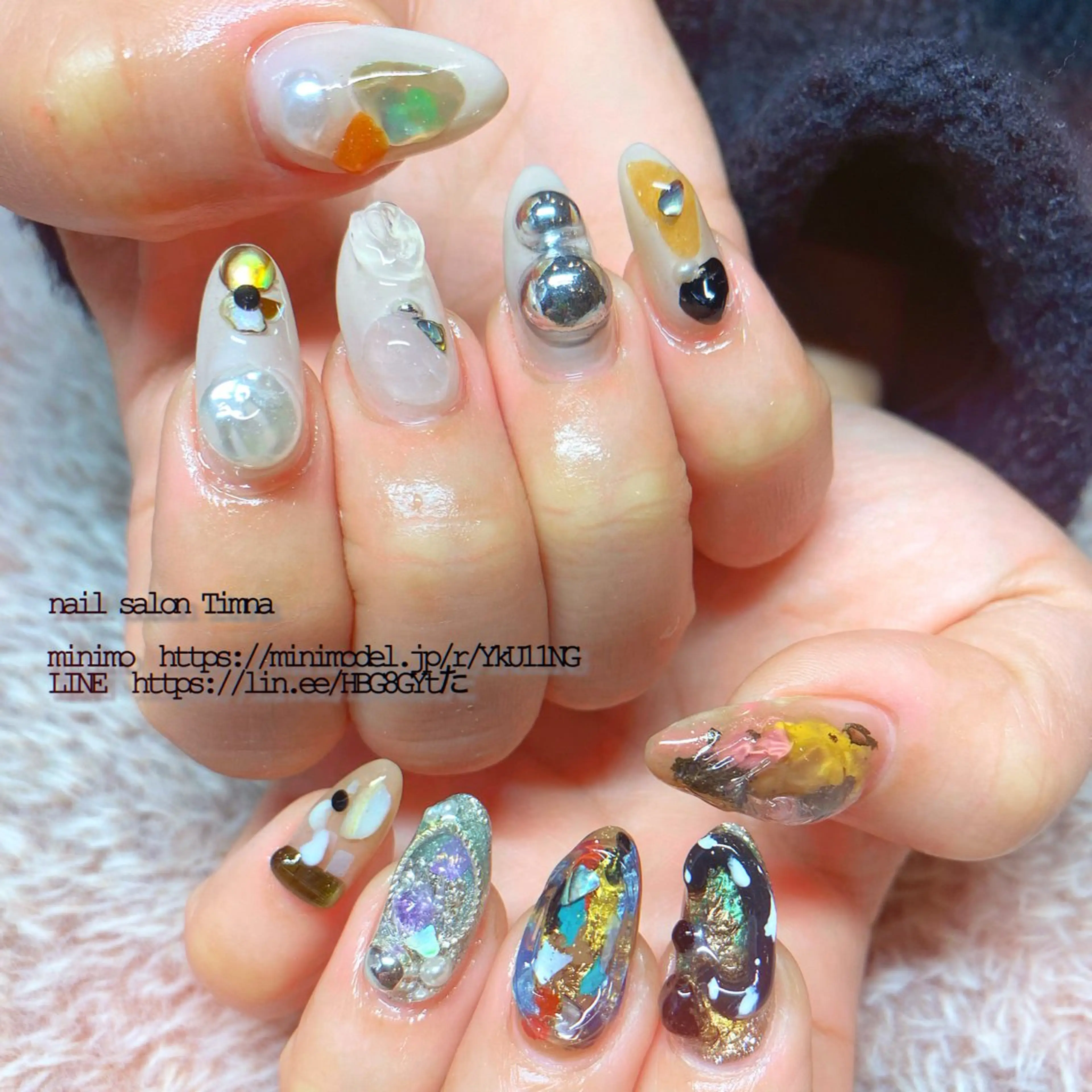 セミロング ハンドネイル NAILSALON 🍔Timna🍟のネイルデザイン