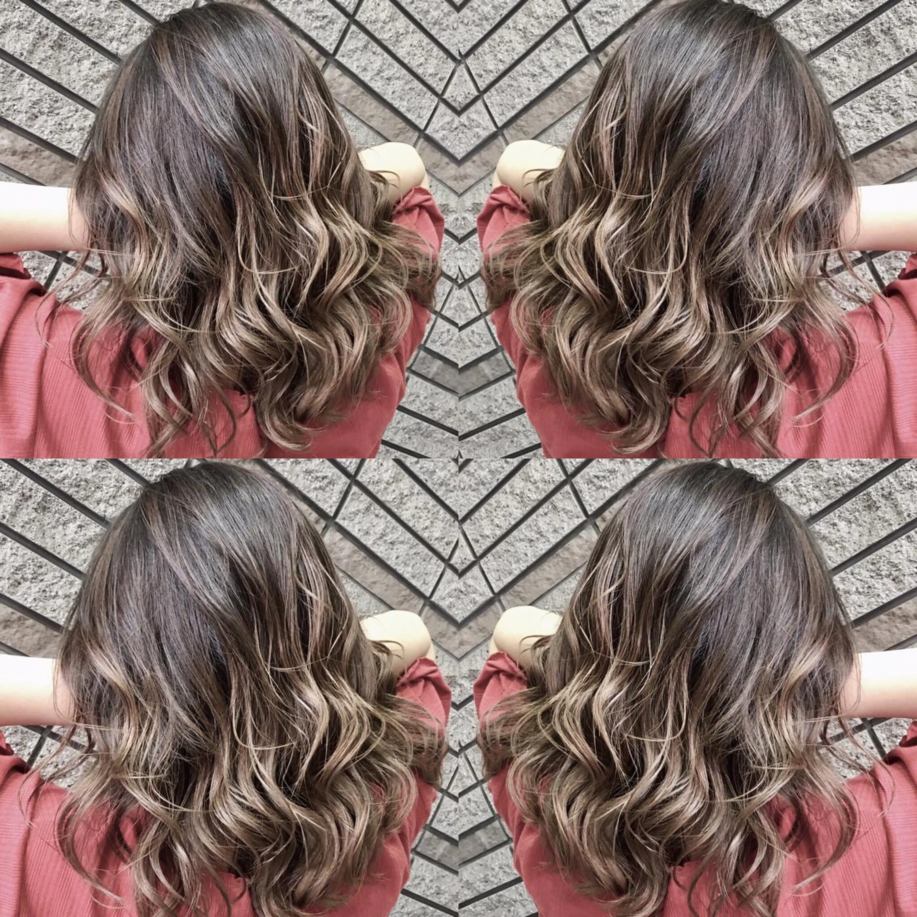 セミロング カラー バレイヤージュ グレージュ レイヤーカット カット ヘアカラー N° jillva ♦️川端裕司♦️のヘアスタイル