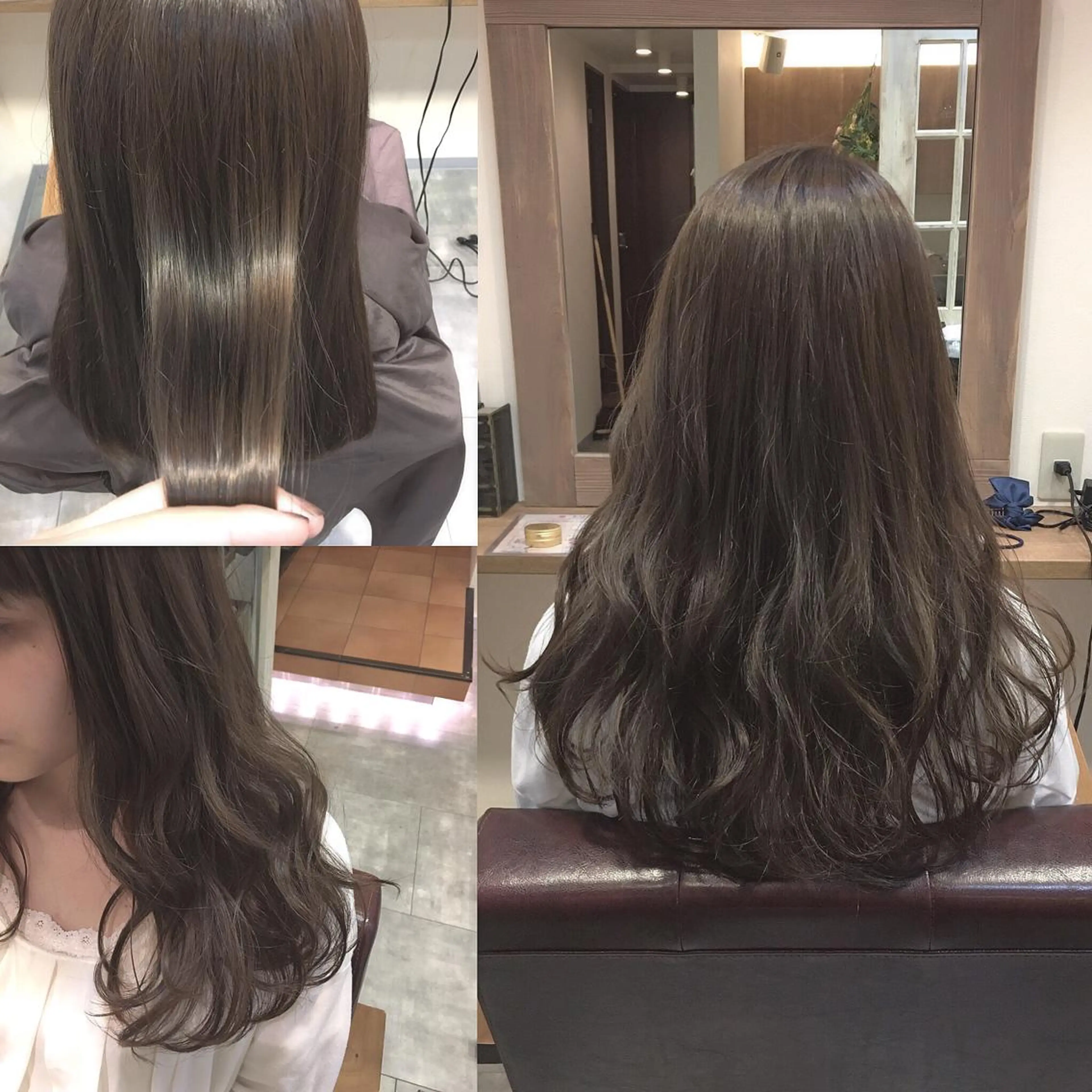 ロング カラー グレージュ イルミナカラー hair salon Ranun髪質改善のヘアスタイル