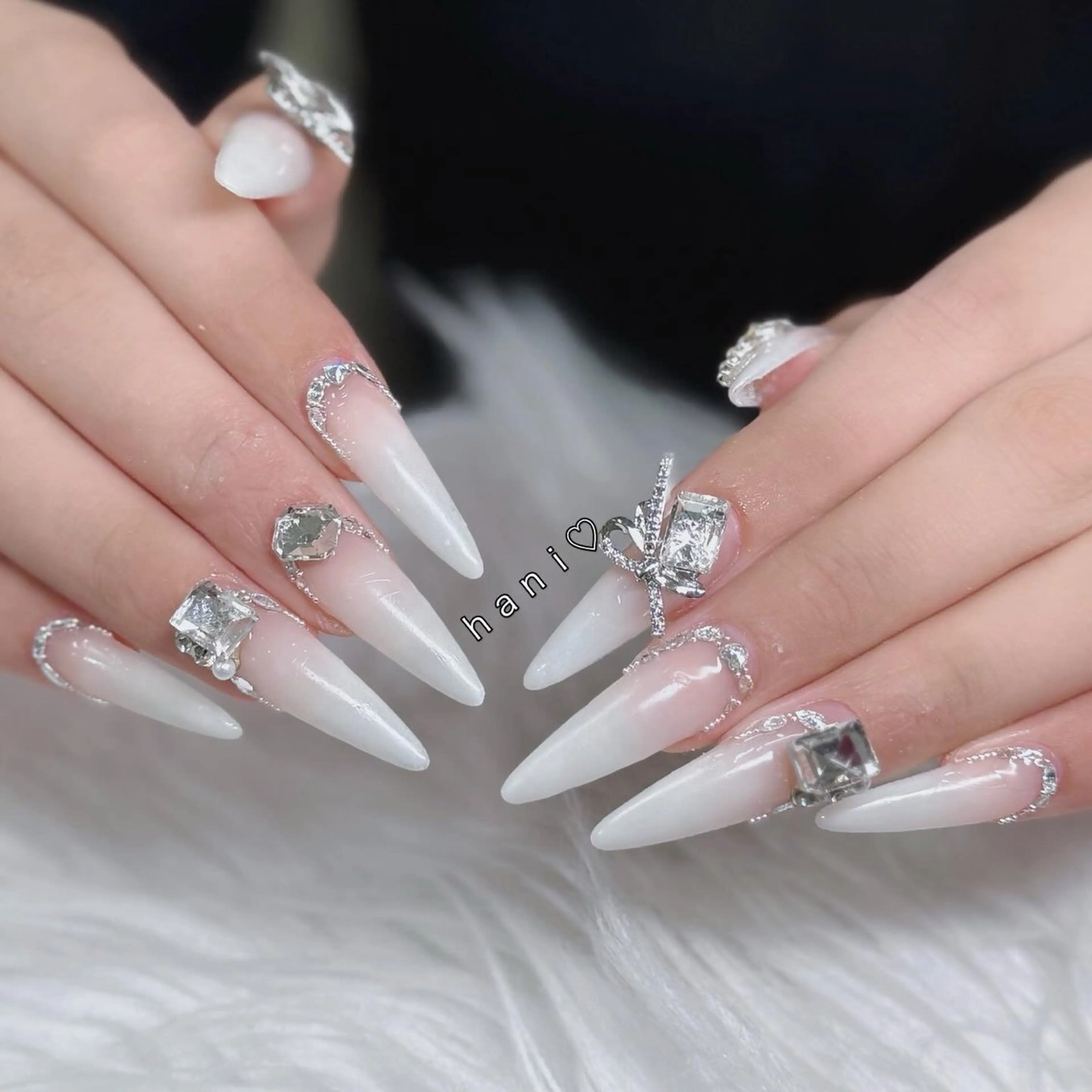 ネイル フットネイル フレンチネイル グラデーション 韓国ネイル ロングネイル ハンドネイル Hani Nail Salonのネイルデザイン