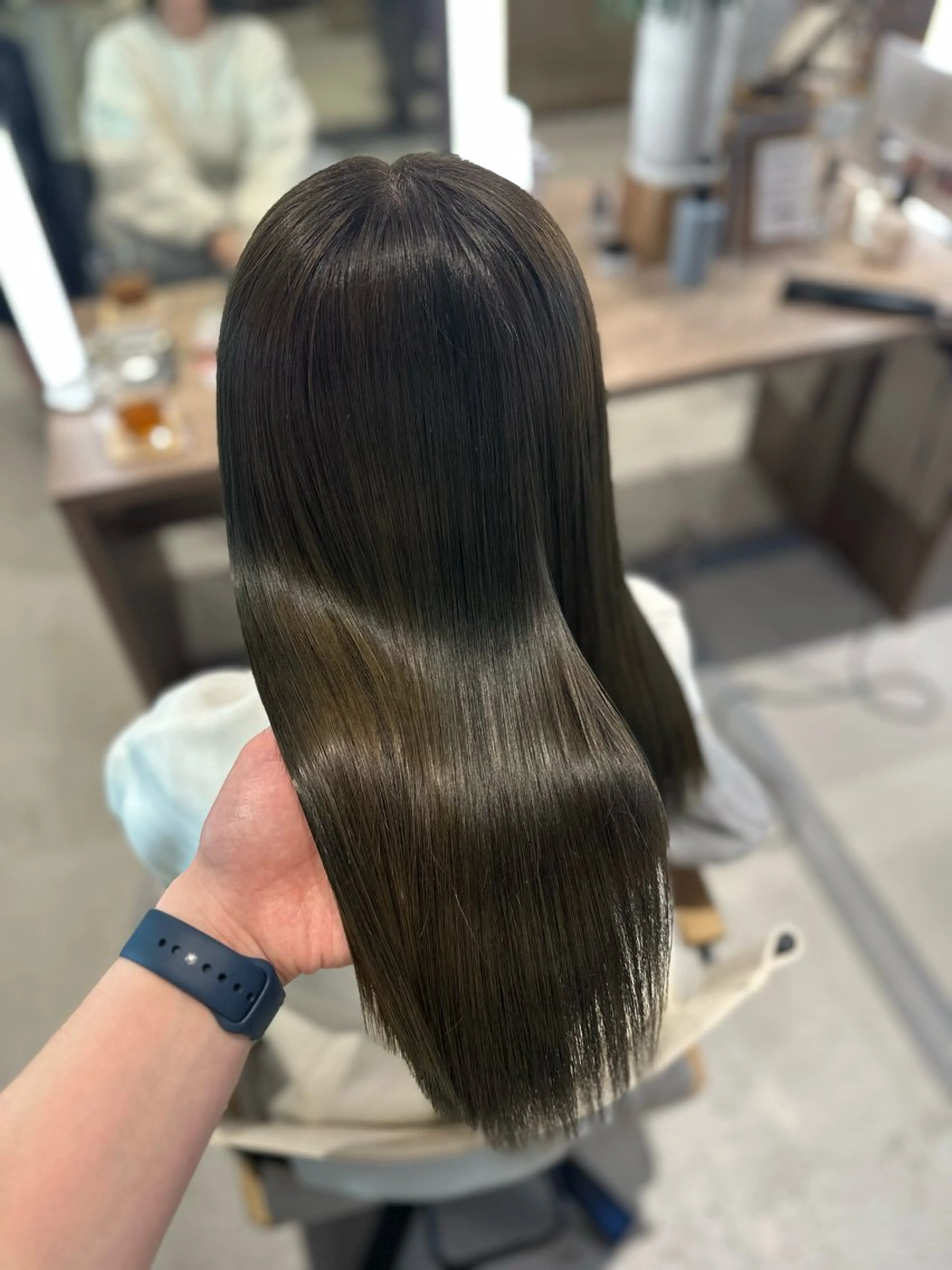 ロング カラー ベージュカラー オリーブベージュ カット トリートメント ボブ/艶カラー /misako🧺のヘアスタイル