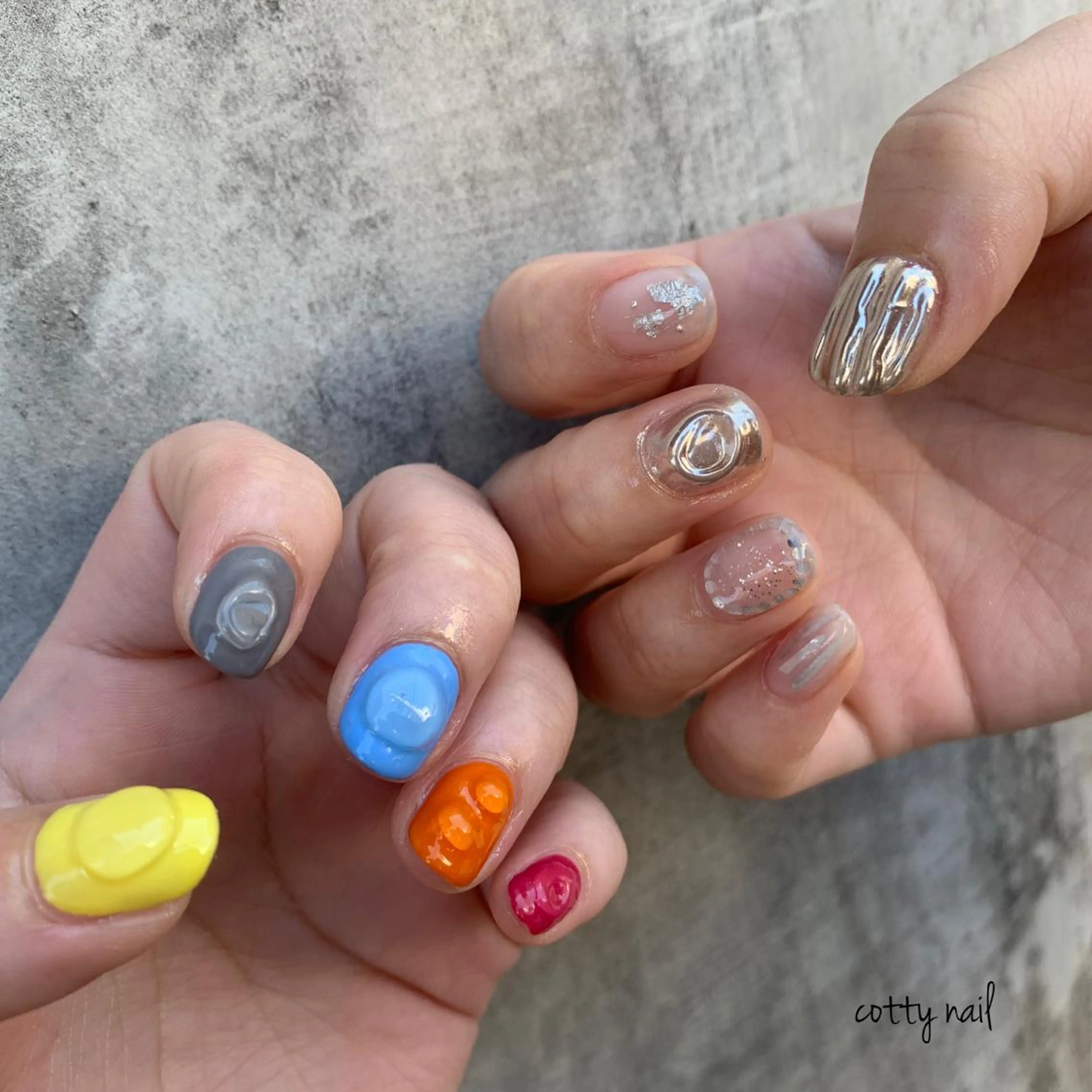 ネイル ジェルネイル ミラーネイル ニュアンスネイル 春ネイル cottynail -miki-のその他イメージ