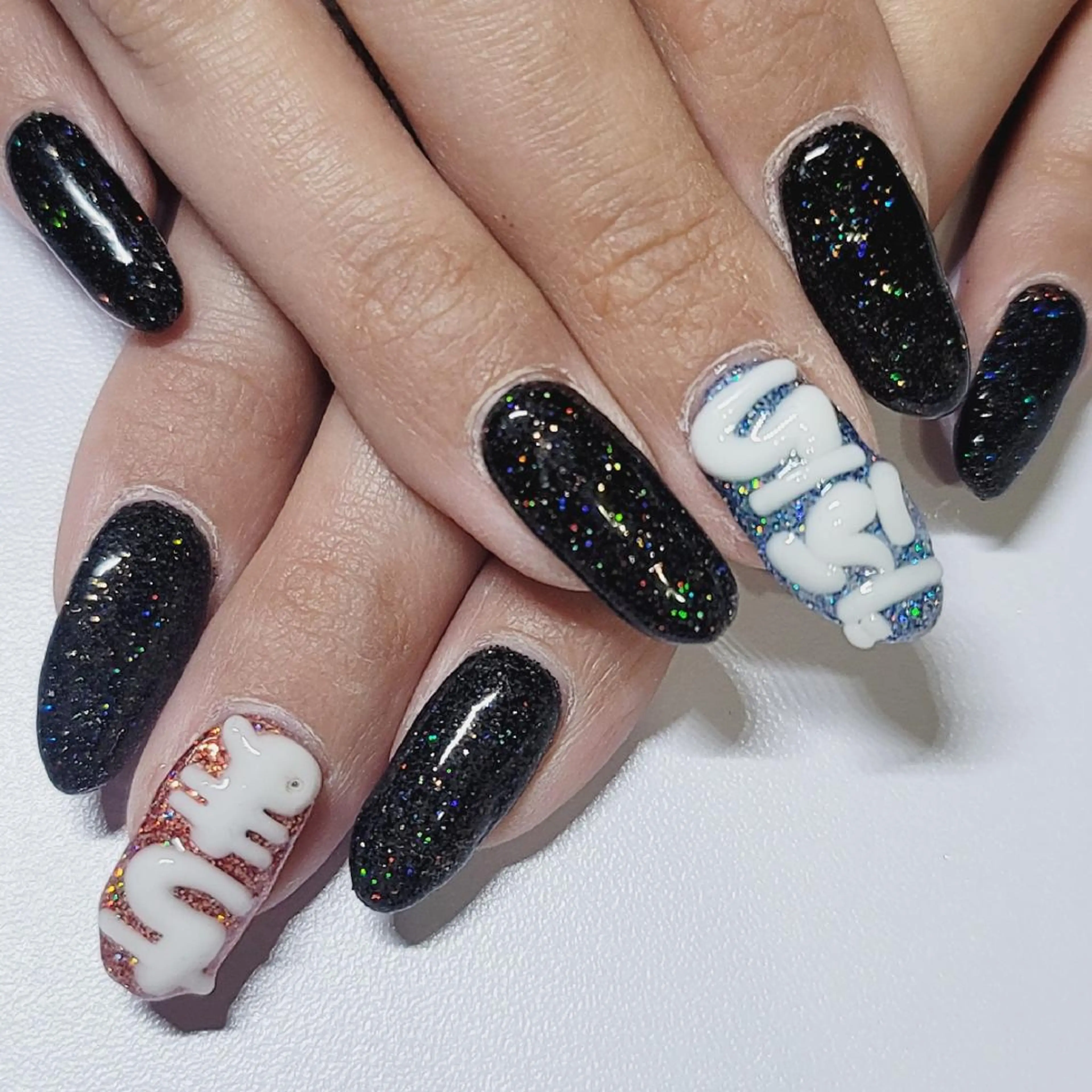 ネイル アートネイル オーロラネイル ボルドー ラメ(グリッター) 水色 ハンドネイル よしだ ひろきのネイルデザイン