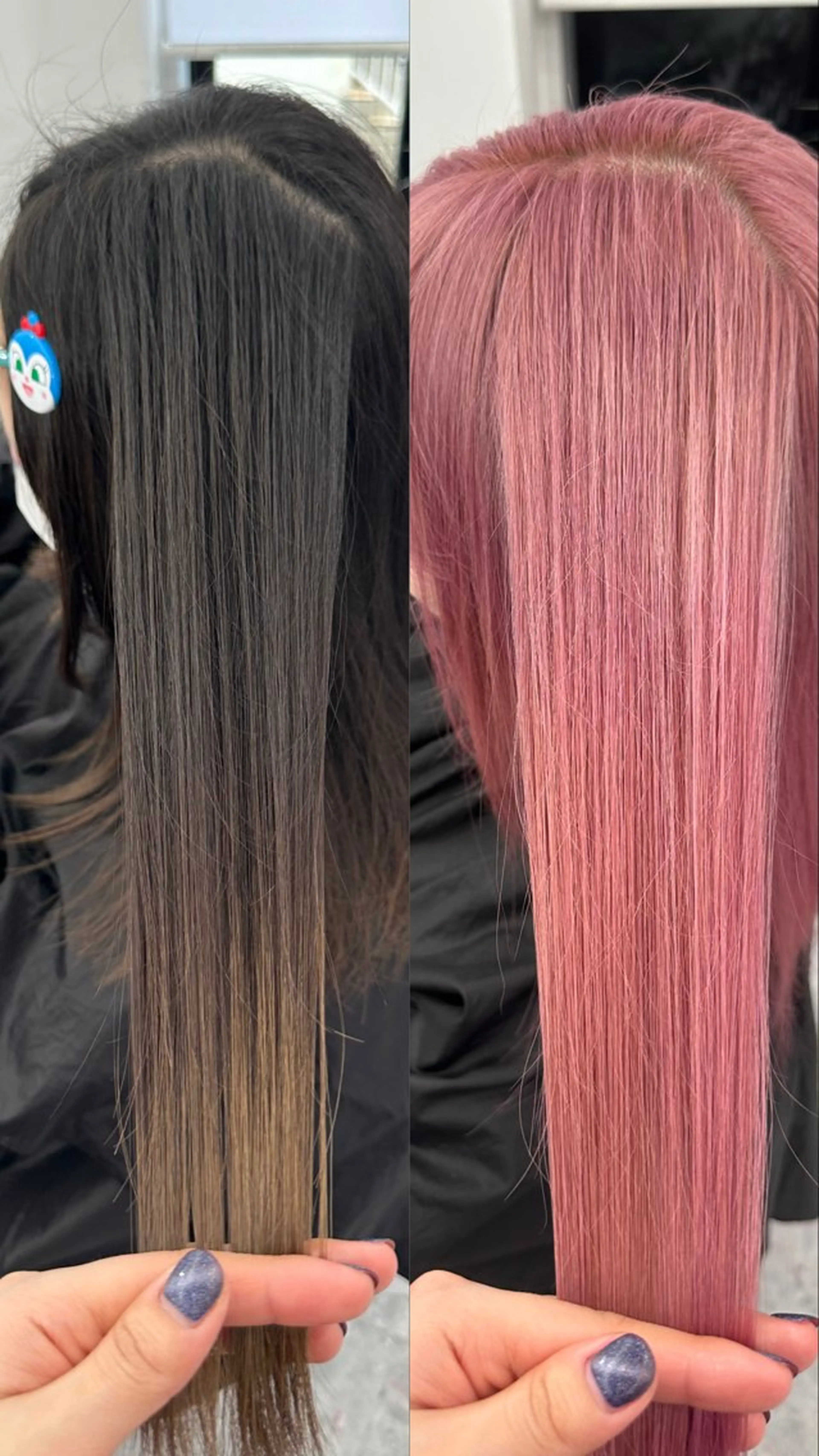 セミロング カラー ブリーチ ピンクカラー ヘアカラー いろあそび 町田所属・ハイトーン🪼派手髪 mahoのヘアスタイル