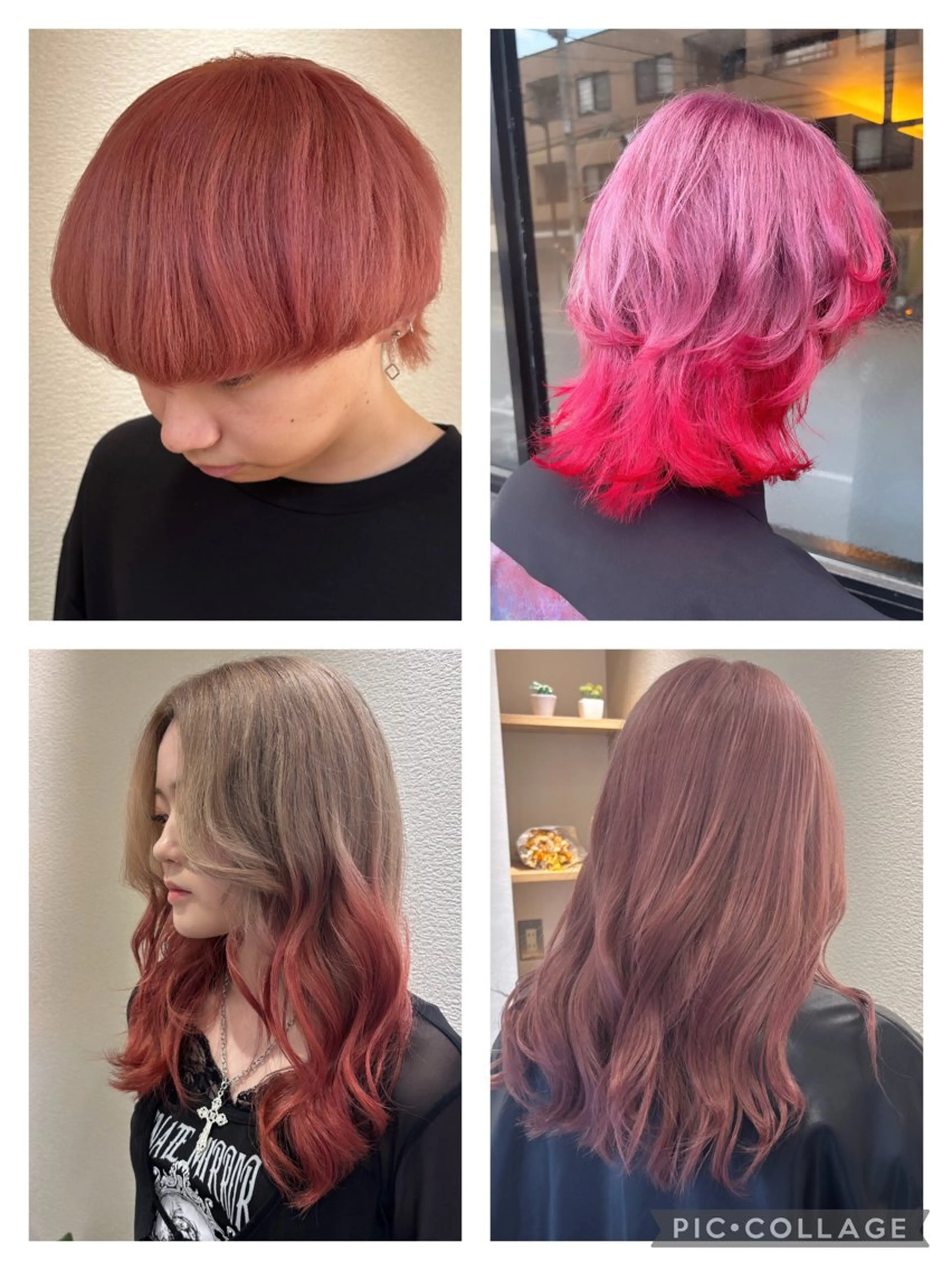セミロング カラー ピンクカラー ヘアカラー そうや🐺ブリーチ/ デザインカラーのヘアスタイル