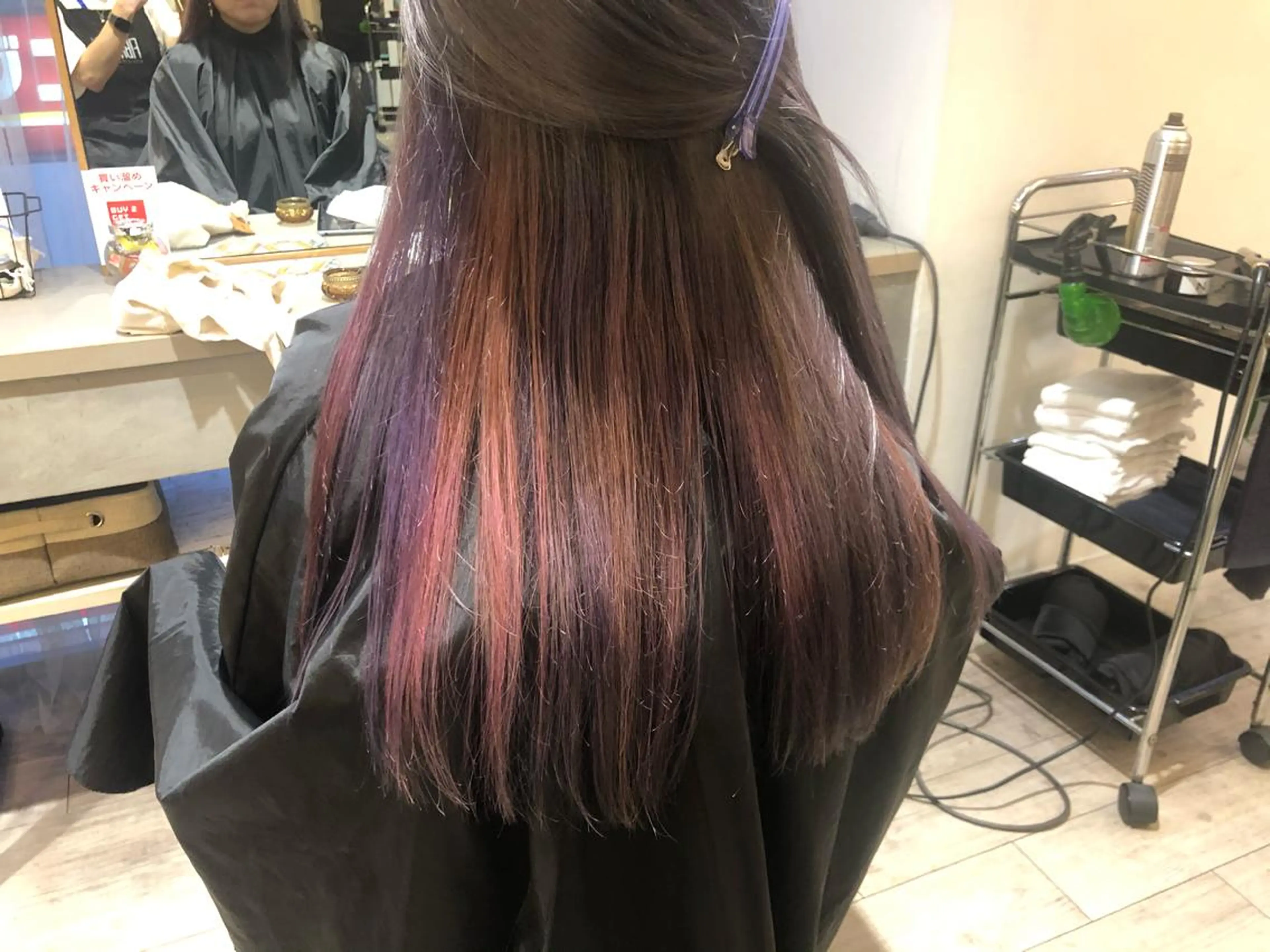 セミロング カラー ブリーチカラー🌈 石垣翔太のヘアスタイル
