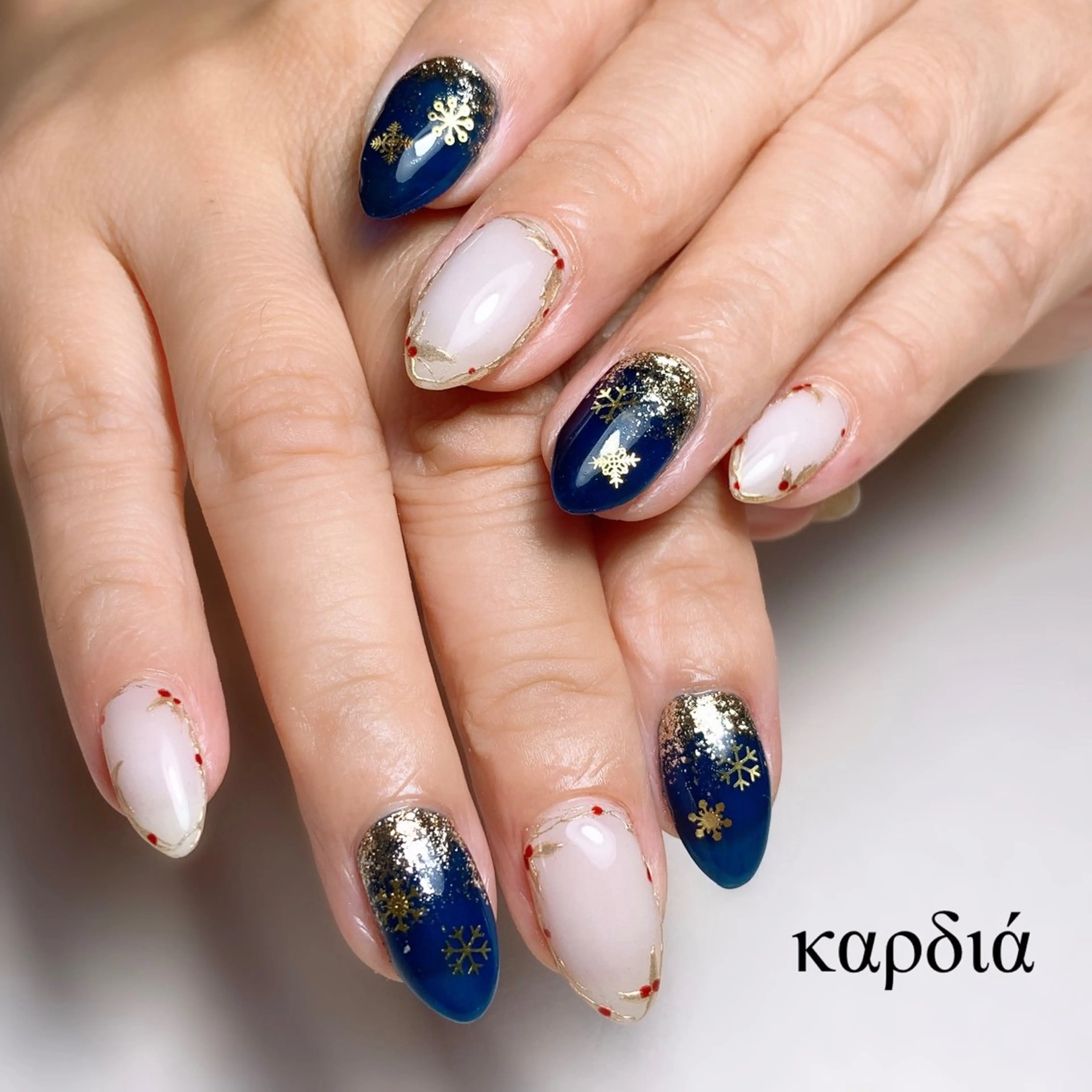 ネイル ハンドネイル καρδιά -ｶﾙﾃﾞｨｱ-のネイルデザイン